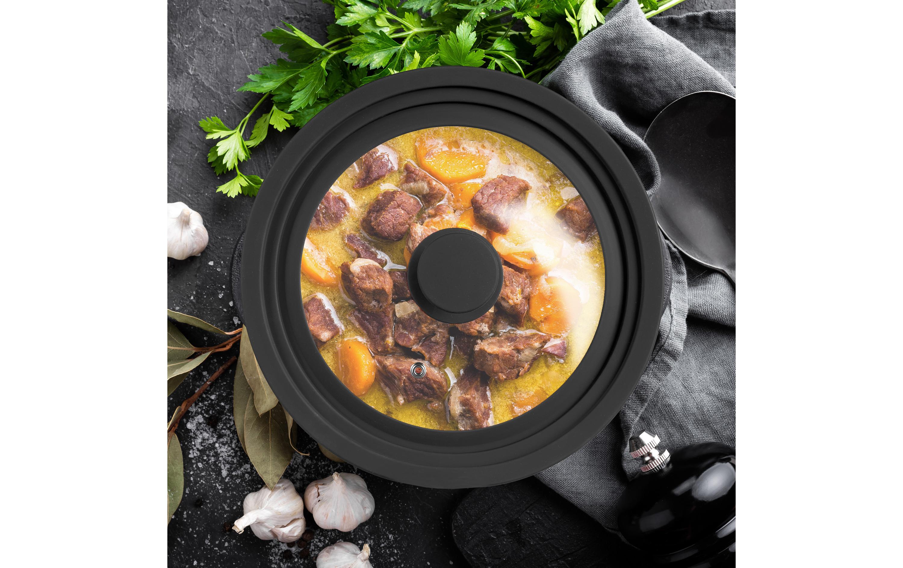 relaxdays Topfdeckel 22-26 cm, Schwarz