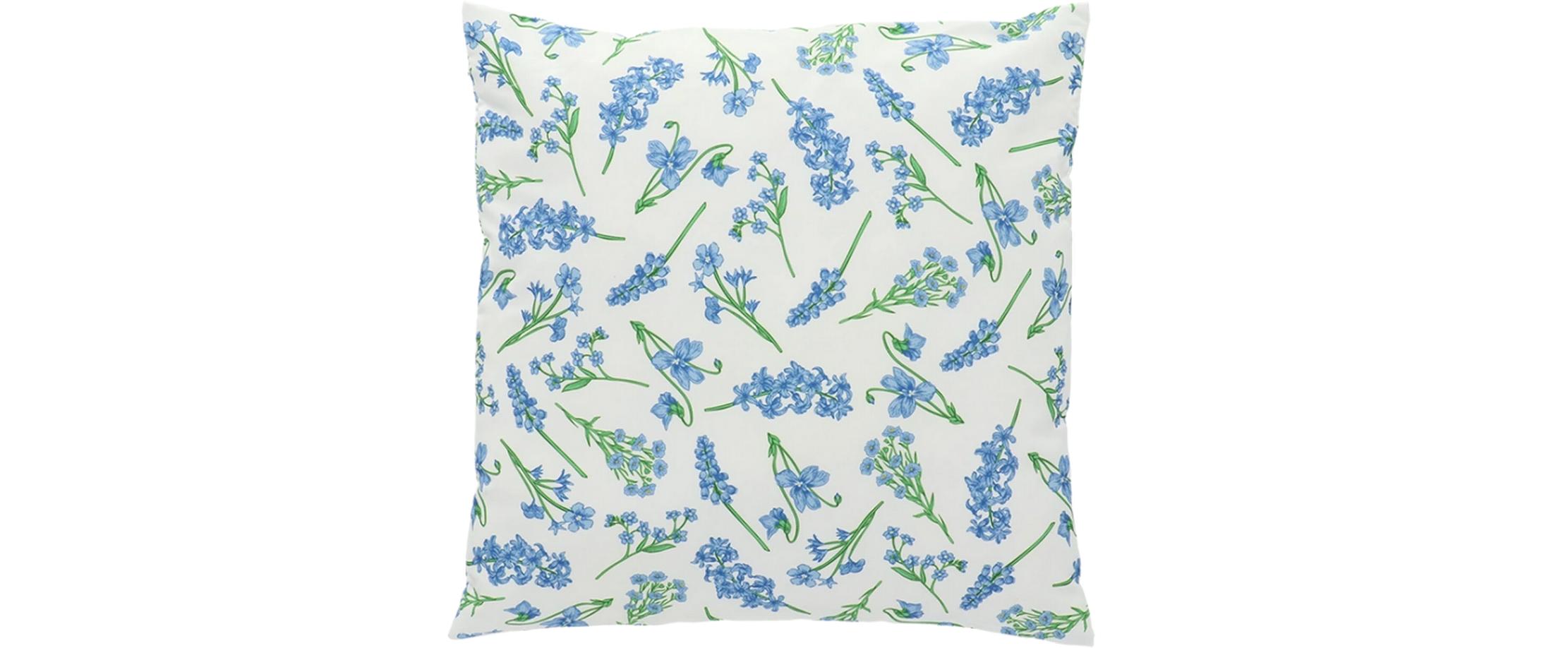 Esschert Design Outdoor-Kissen Blumen 49 x 49 cm, Blau