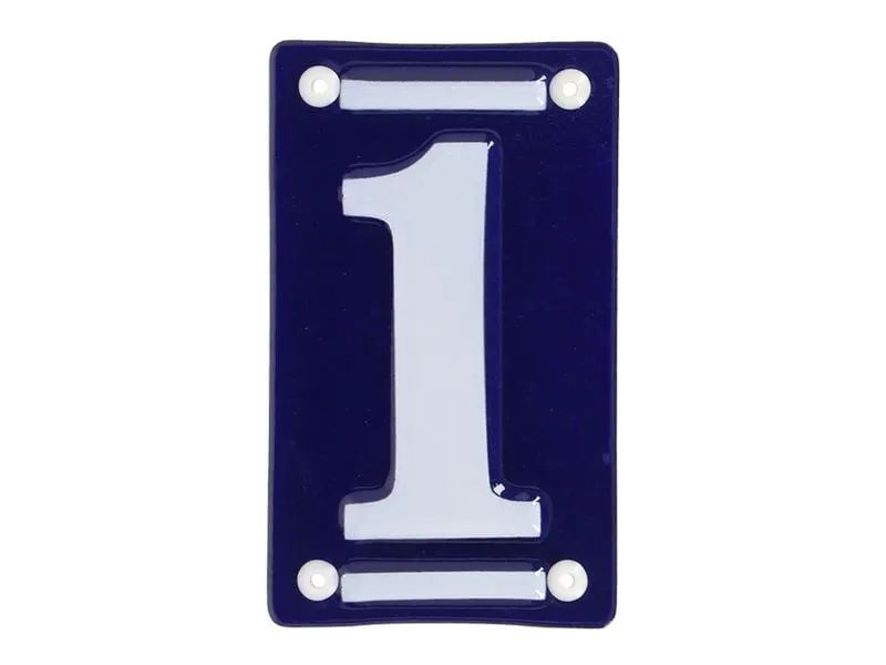 Esschert Design Hausnummer 1 7 cm, Blau/Weiss