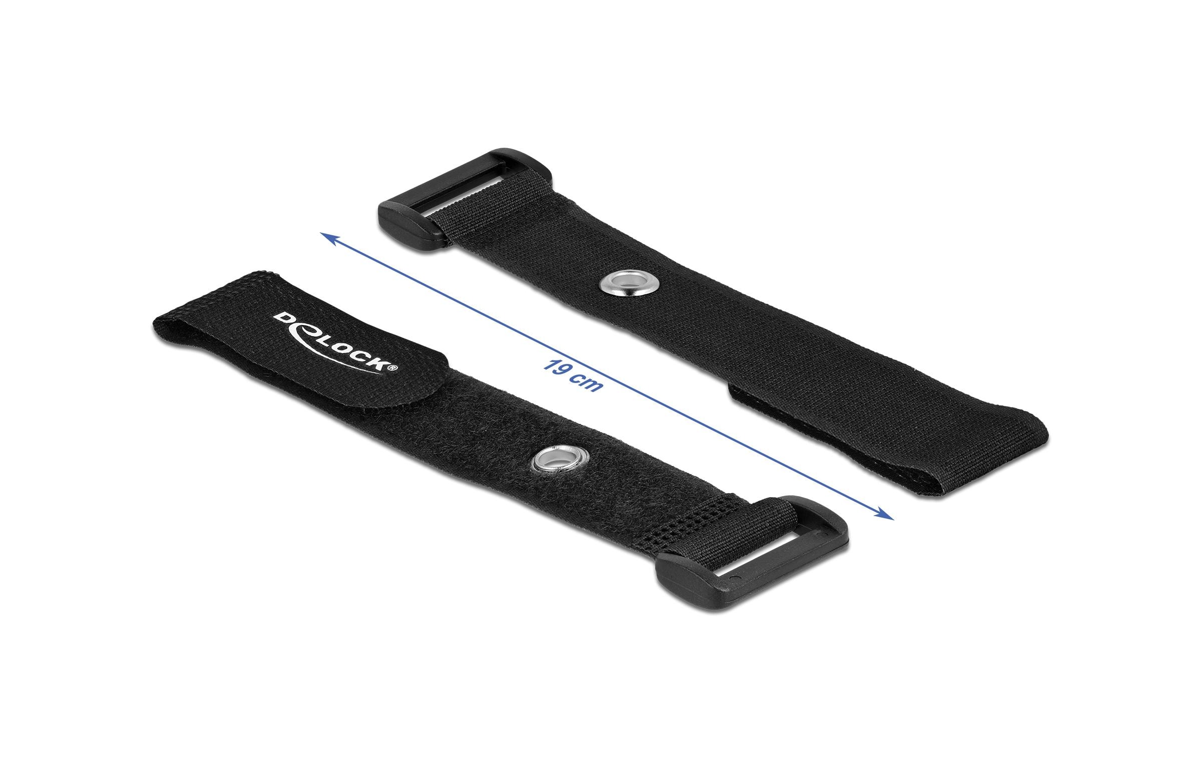 Delock Klettkabelbinder Schwarz 190 mm x 25 mm 5 Stück