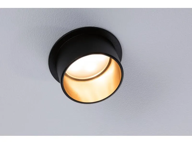 Paulmann Einbauspot LED Gil Coin Set, 3 x 6W, 2700K, Schwarz/Gold