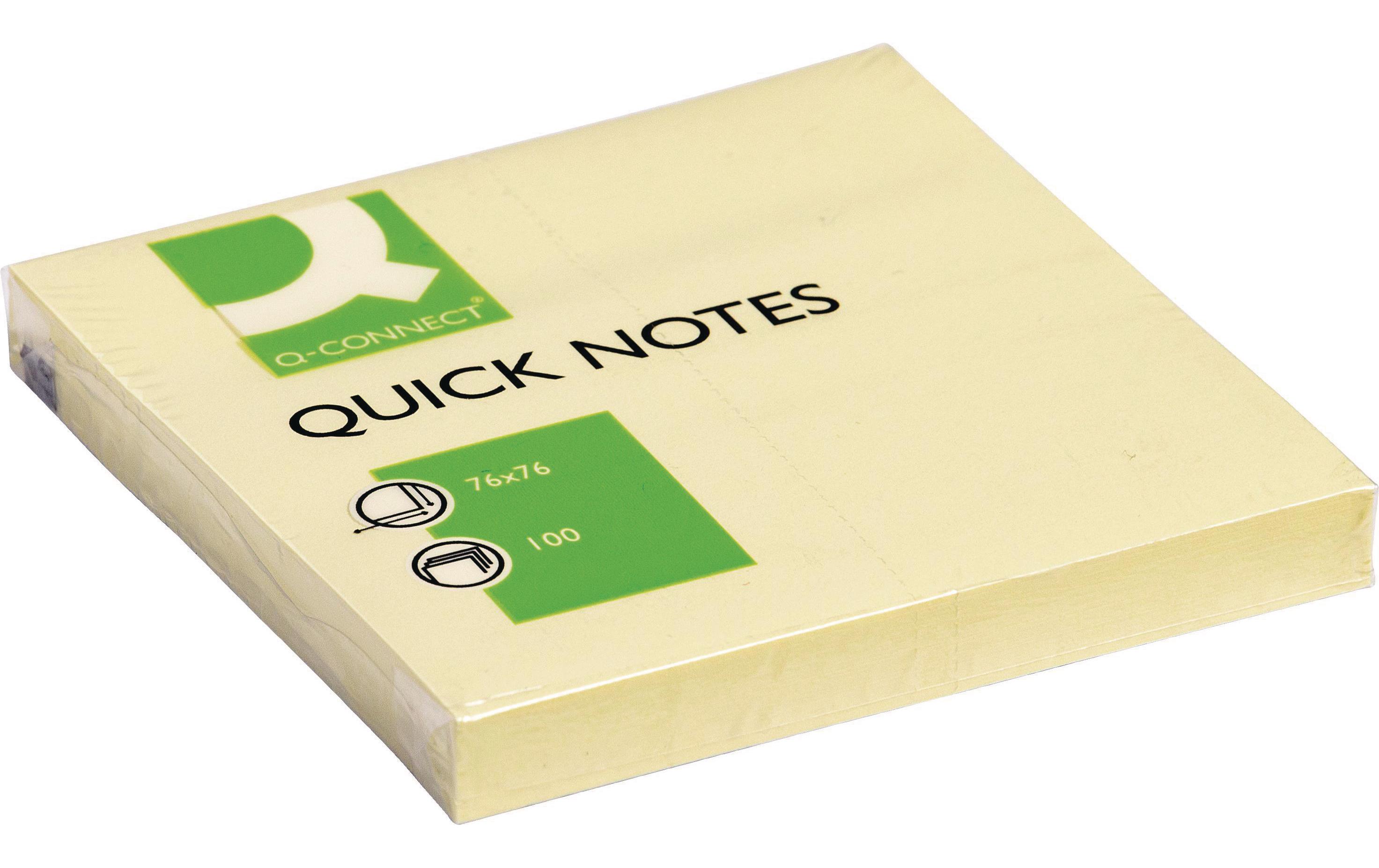 CONNECT Notizzettel Quick Notes 76 x 76 mm, Gelb