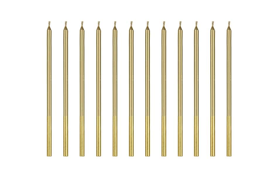 Partydeco Kerze Gold, 14 cm, 12 Stück