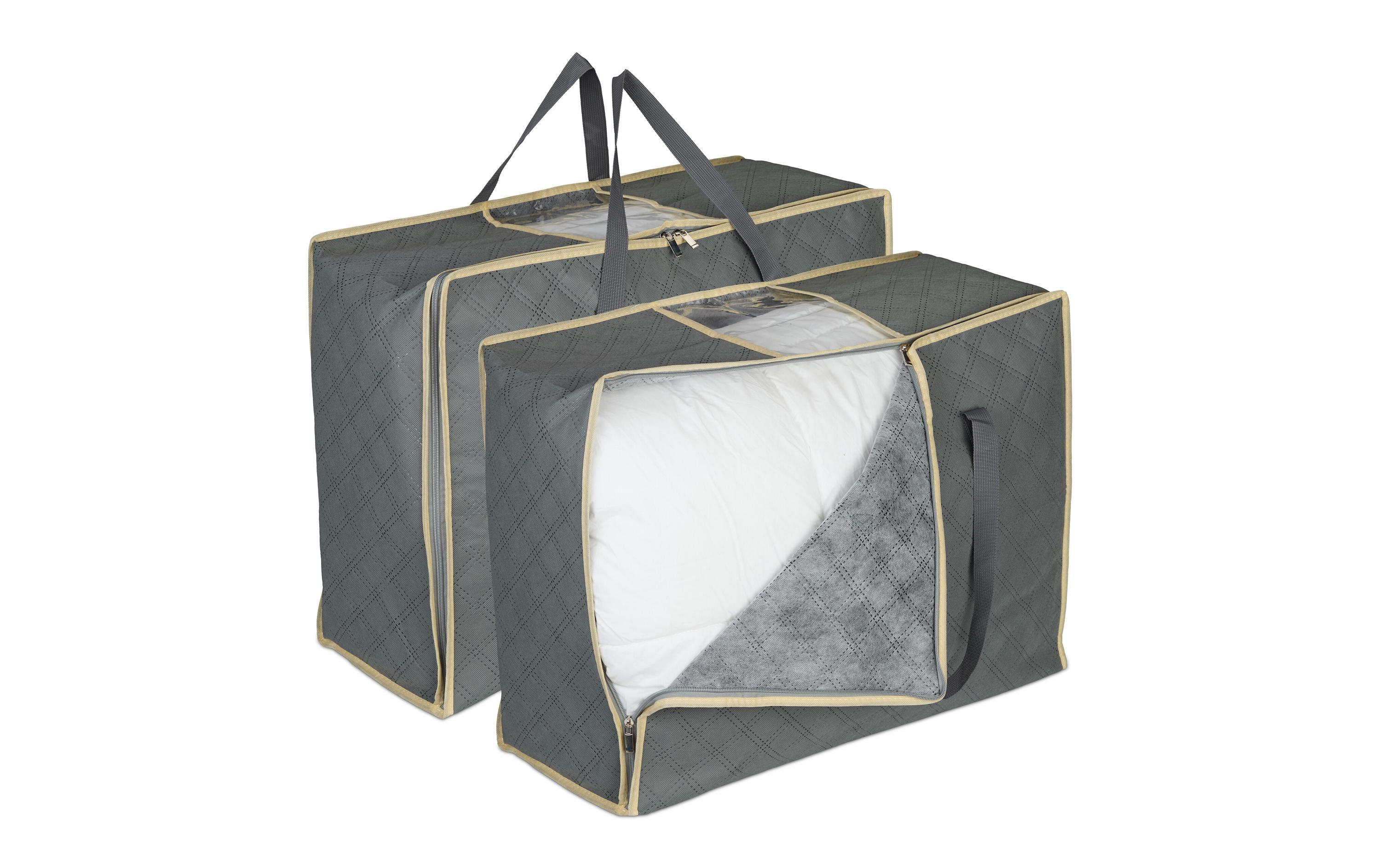 relaxdays Bettdeckenhülle 25 x 60 x 44 cm, 2 Stück