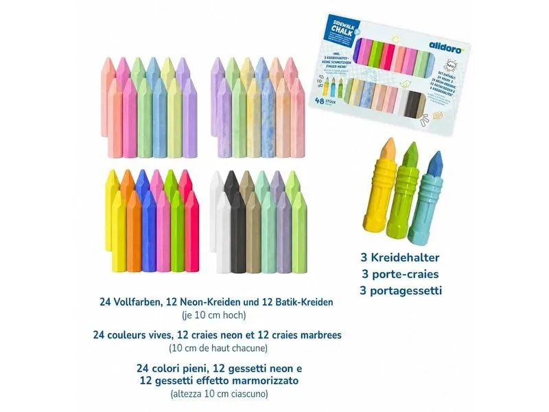 alldoro Strassenmalkreide Set mit Haltern (48 Teile) alldoro Strassenmalkreide Set mit Haltern (48 Teile)