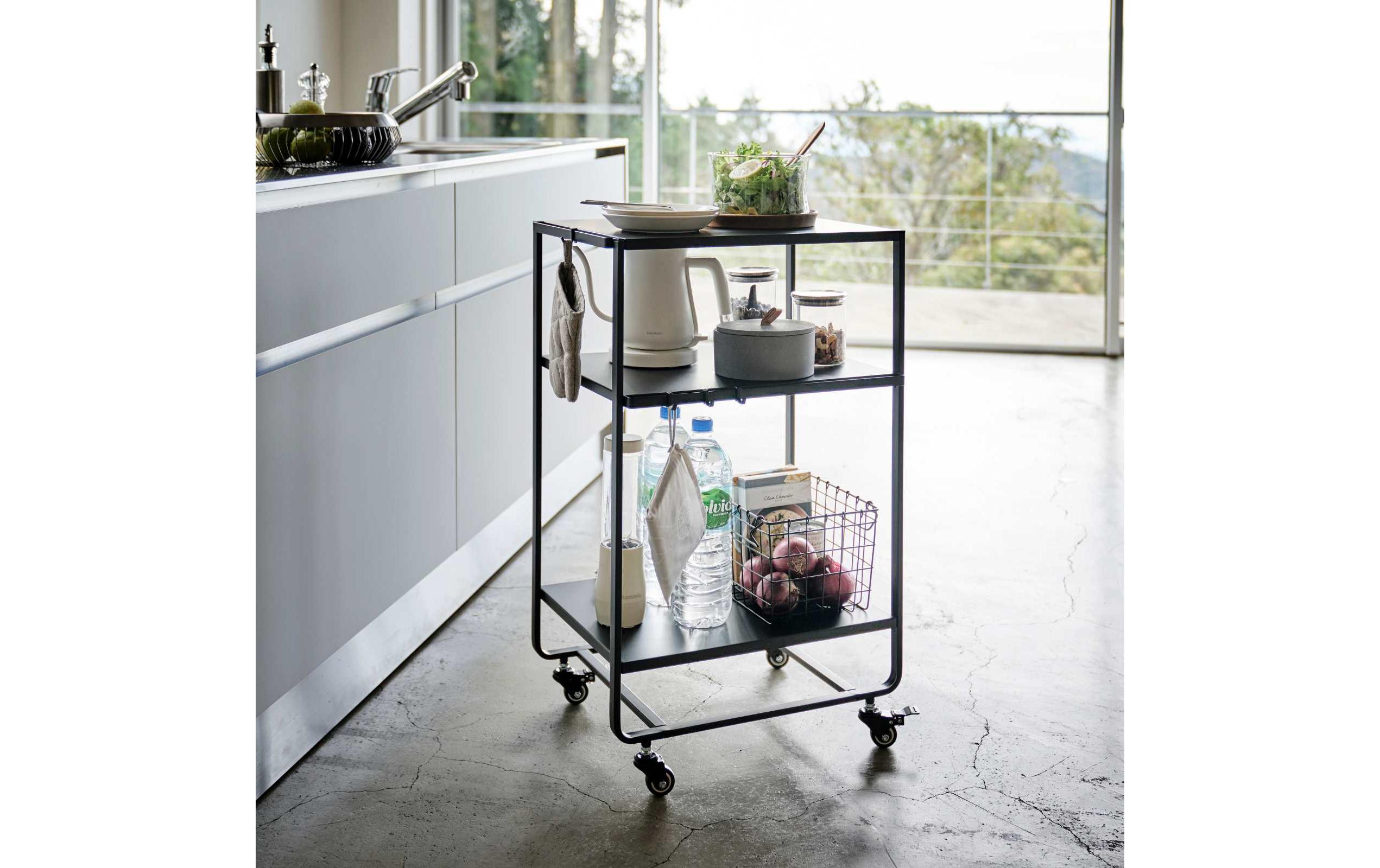Yamazaki Küchenwagen Tower 49 x 81.5 x 38 cm, Schwarz Yamazaki Küchenwagen Tower 49 x 81.5 x 38 cm, Schwarz