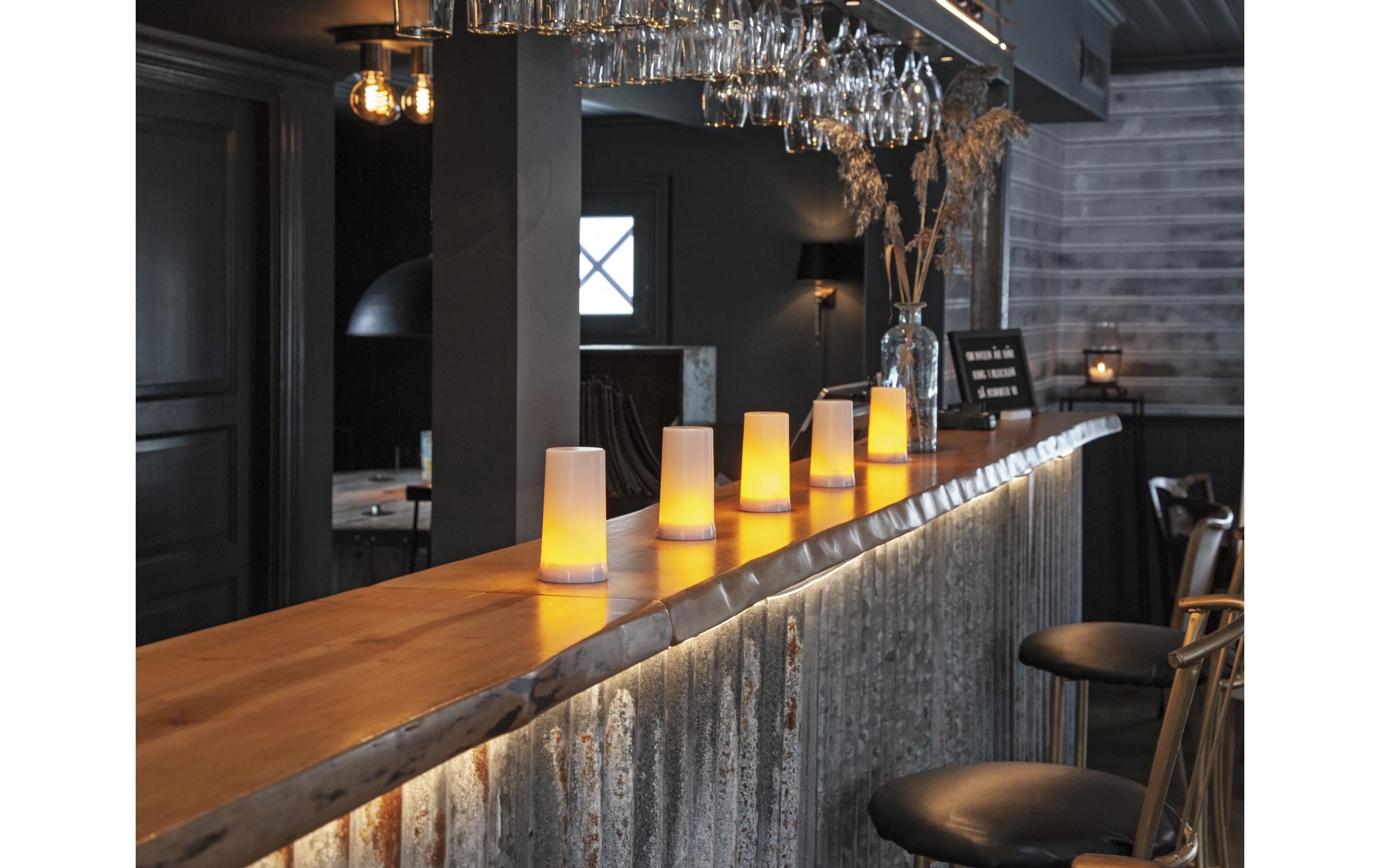 Star Trading LED-Kerzen Set Candle Diner Ø6.8 x 13 cm, Weiss, 5 Stk