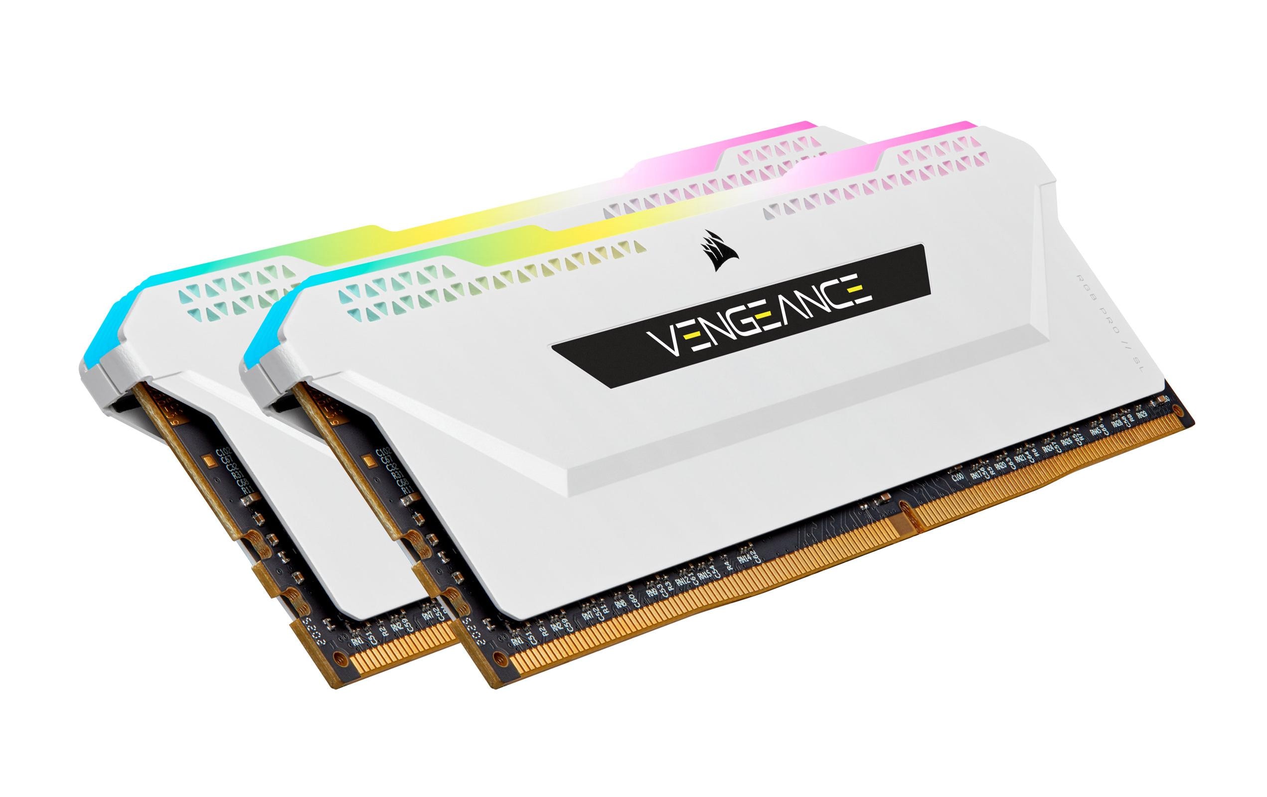 Corsair DDR4-RAM Vengeance RGB PRO SL White iCUE 3200 MHz 2x 8 GB