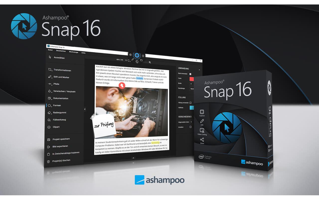 Ashampoo Snap 16 ESD, Vollversion, 1 PC
