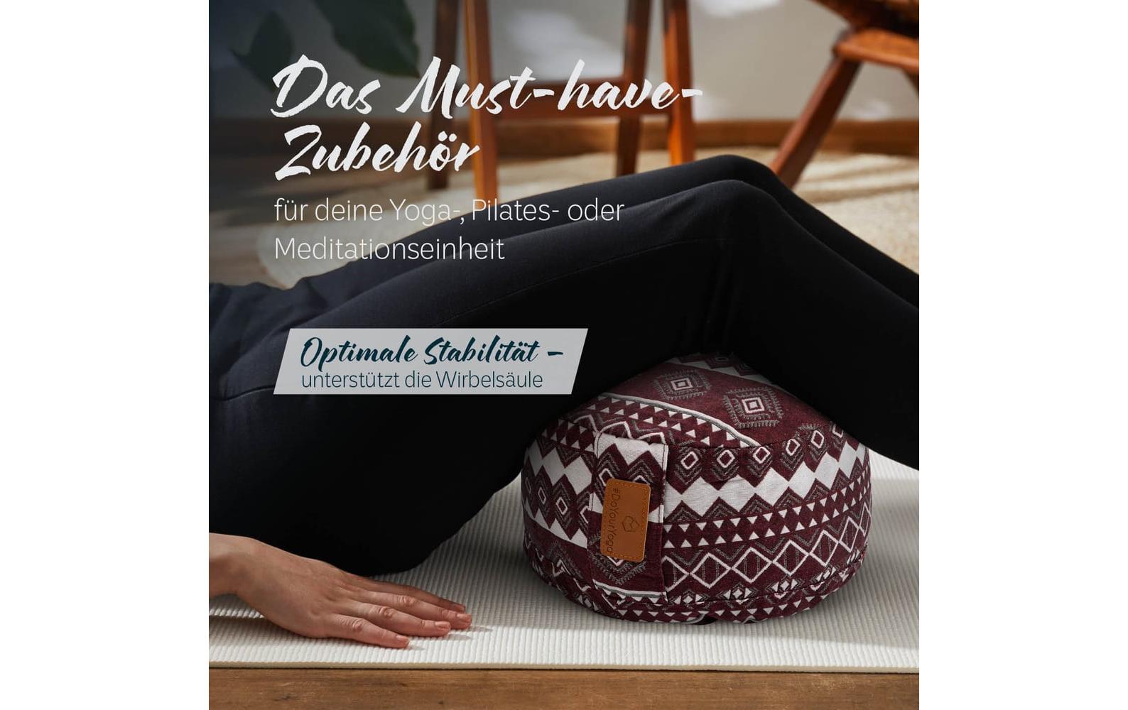 DoYourYoga Yoga-Kissen Vishnu Dinkelspelz, Rot/Weiss