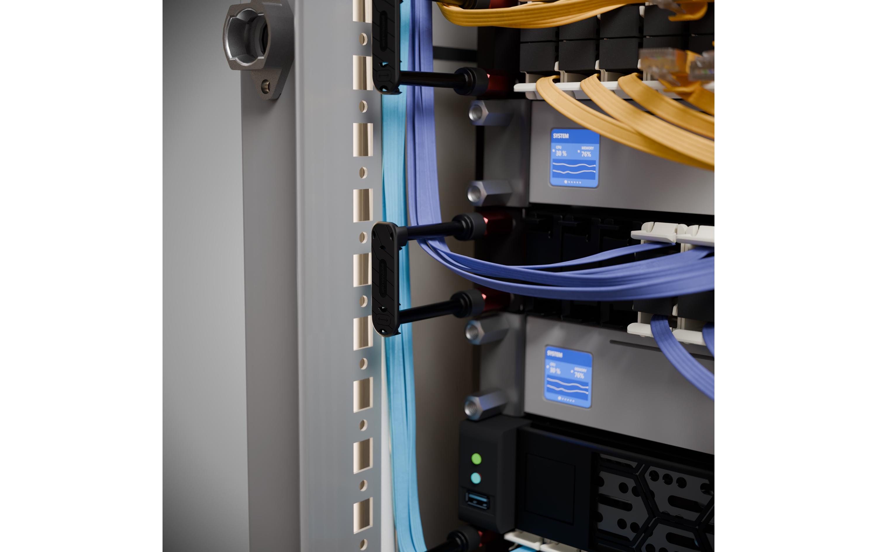 Patchbox Kabeldurchführung PBCSX24K Rack Montage, Schwarz