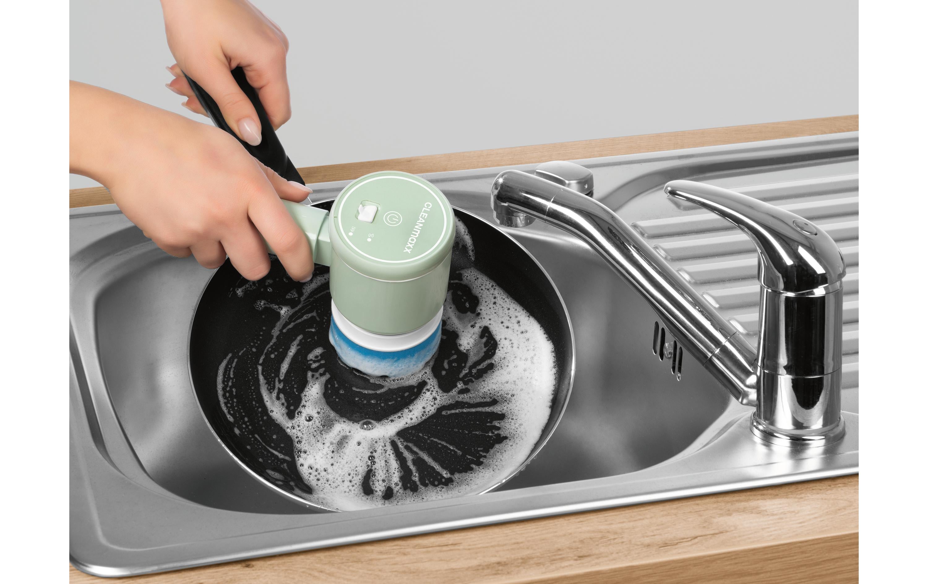 EASYmaxx Akku-Bürsten-Schrubber 4-teilig, Hellgrün