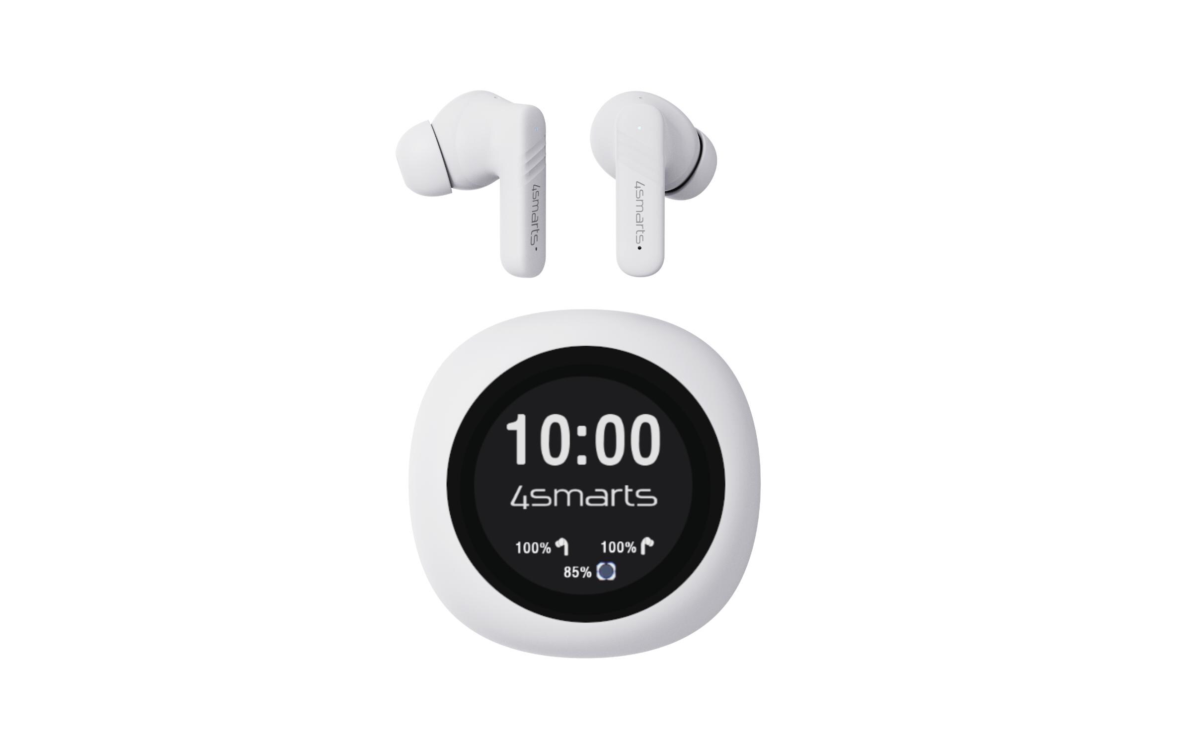 4smarts True Wireless In-Ear-Kopfhörer SkyBuds Screen Pro ANC Weiss 4smarts True Wireless In-Ear-Kopfhörer SkyBuds Screen Pro ANC Weiss