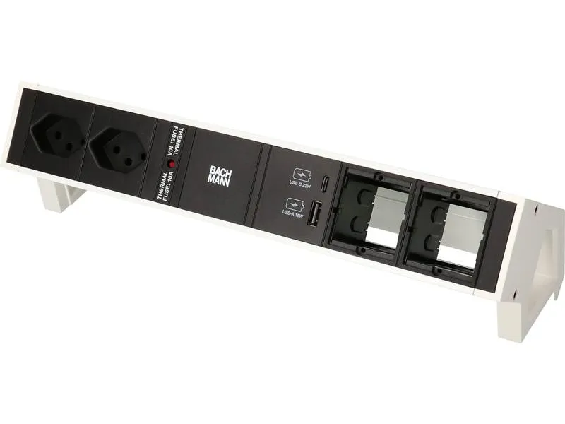 Bachmann Tischsteckdosenleiste DESK 2, 2x T13, 1x USB A/C, 2x Custom Bachmann Tischsteckdosenleiste DESK 2, 2x T13, 1x USB A/C, 2x Custom