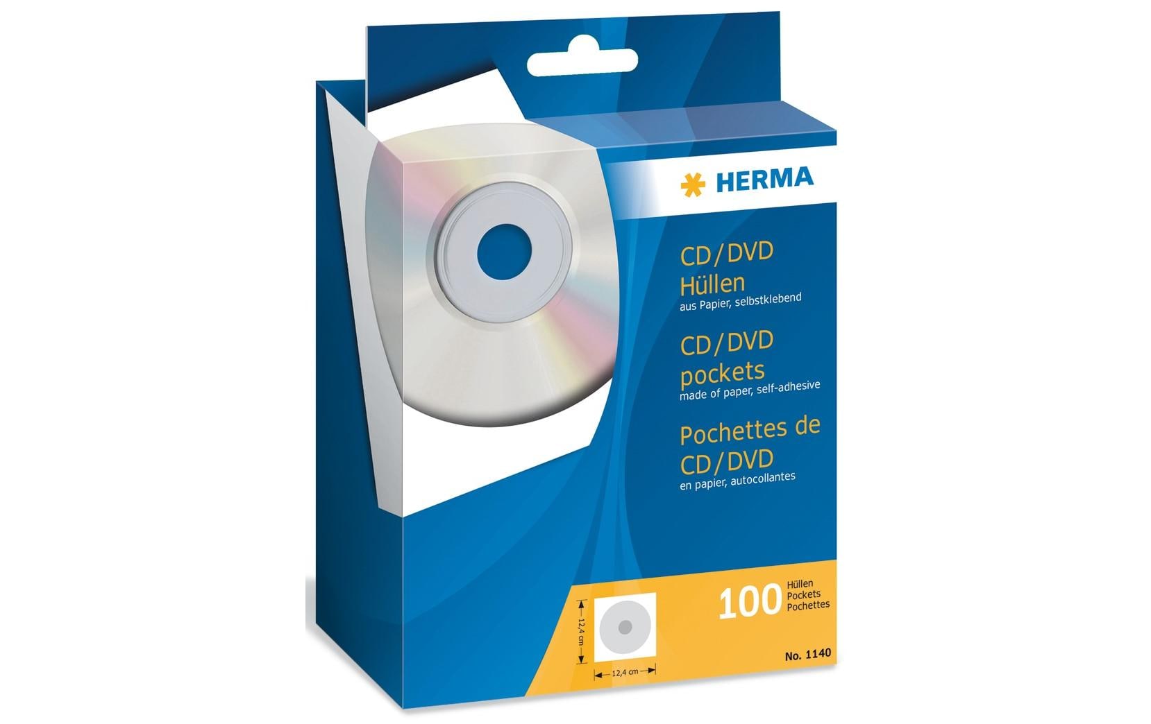 HERMA Hülle CD/DVD Hüllen aus Papier, 100 Stück
