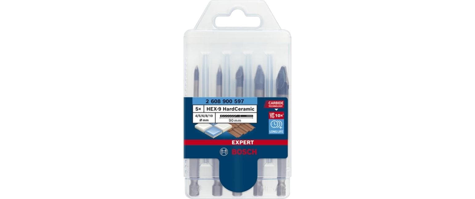 Bosch Professional Bohrer-Set Expert HEX-9 HardCeramic, 5-teilig