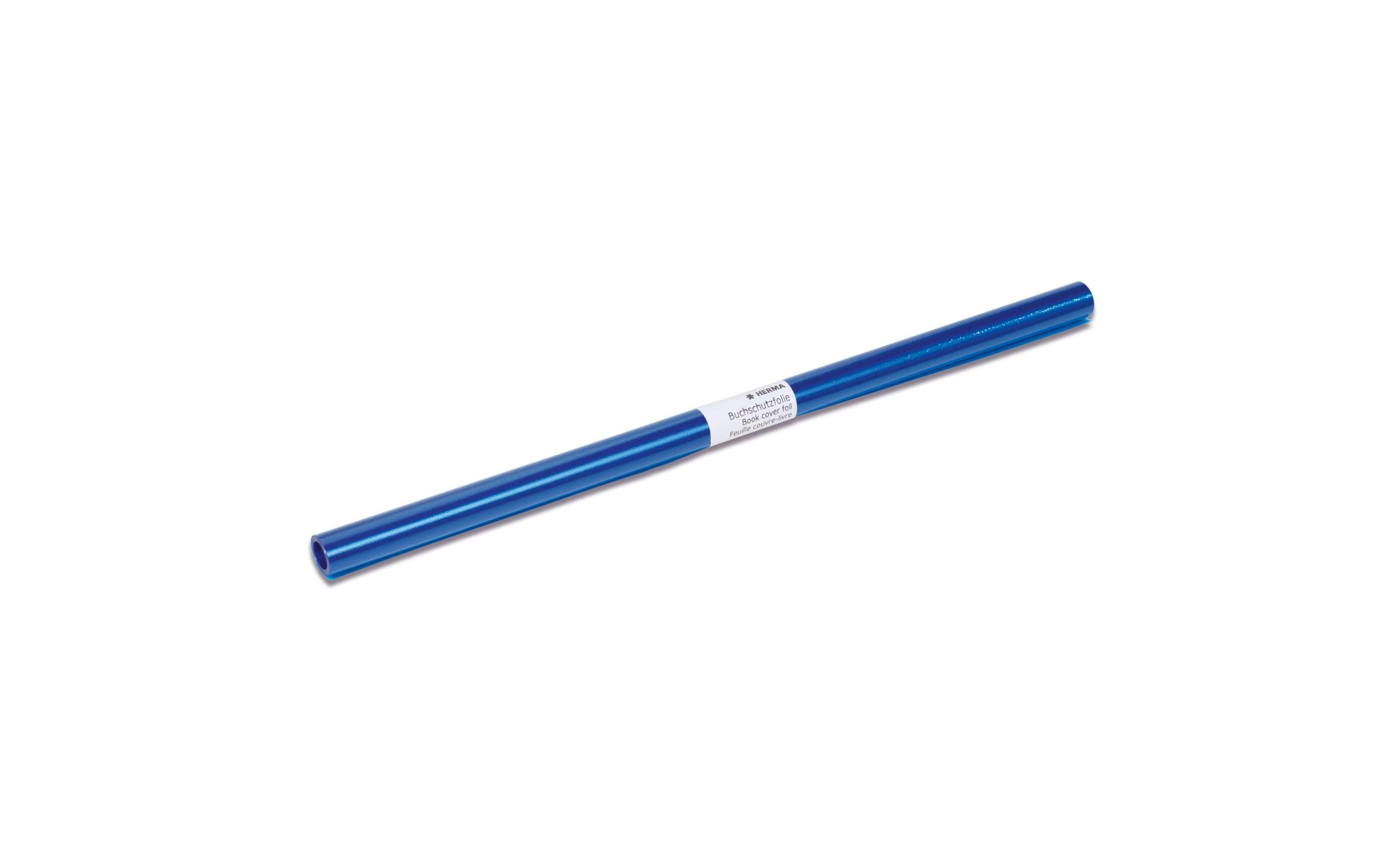 HERMA Einbandfolie 40 cm x 2 m Buchschutzfolie, nichtklebend, Blau