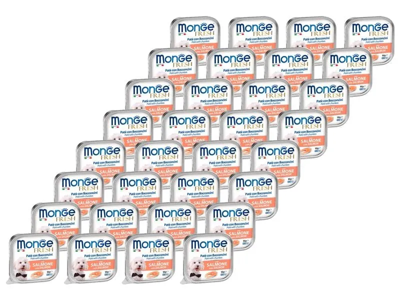 Monge Nassfutter Fresh Pâté Lachs, 32 x 100 g Monge Nassfutter Fresh Pâté Lachs, 32 x 100 g