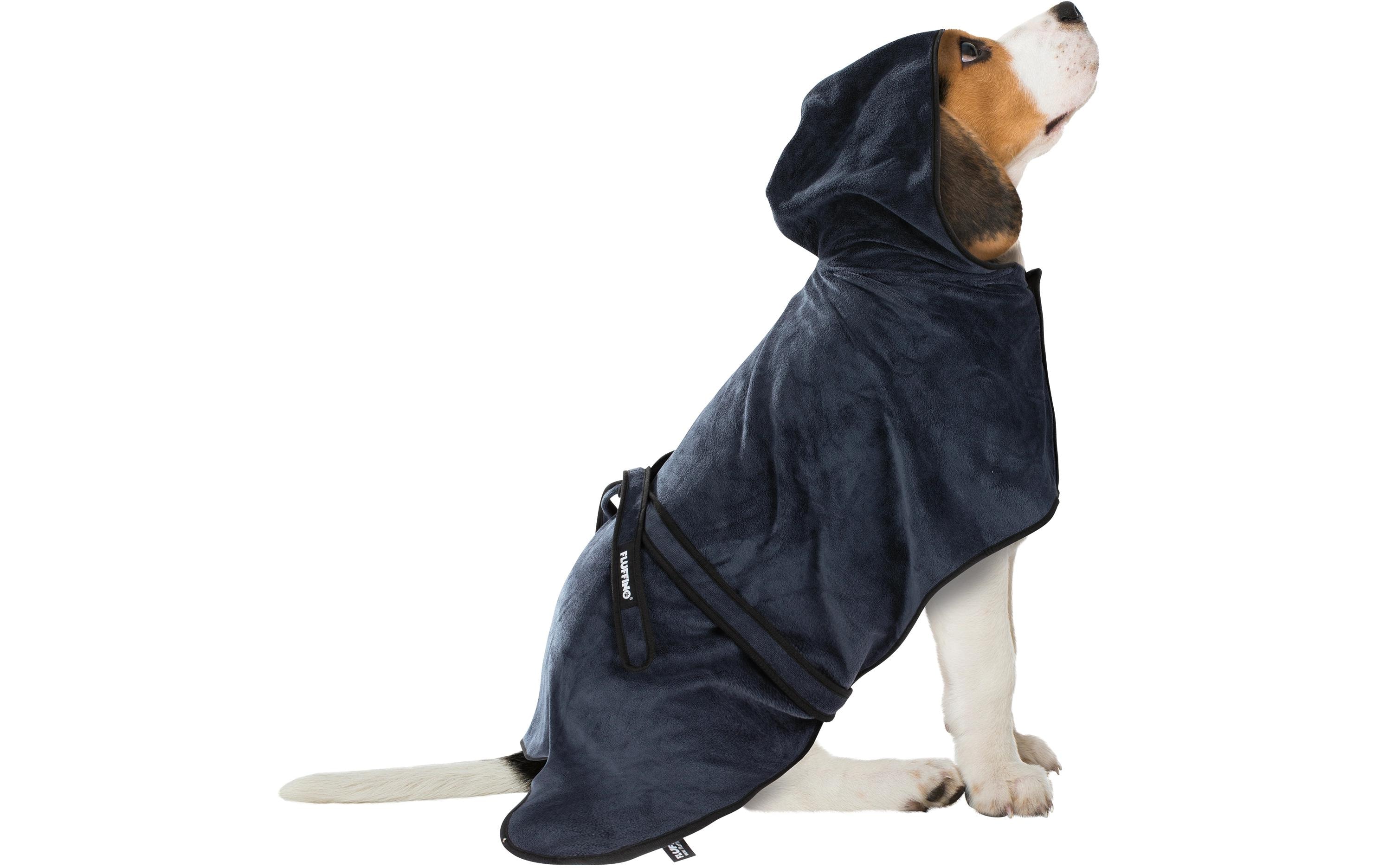 Fluffino Bademantel Beige / Blau, S