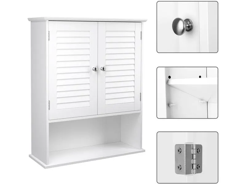 VASAGLE Badezimmerregal mit Doppeltür 20 x 70 cm, Weiss VASAGLE Badezimmerregal mit Doppeltür 20 x 70 cm, Weiss