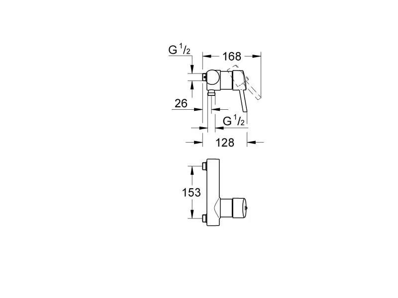GROHE Duscharmatur Concetto 153 mm,1/2, Chrom