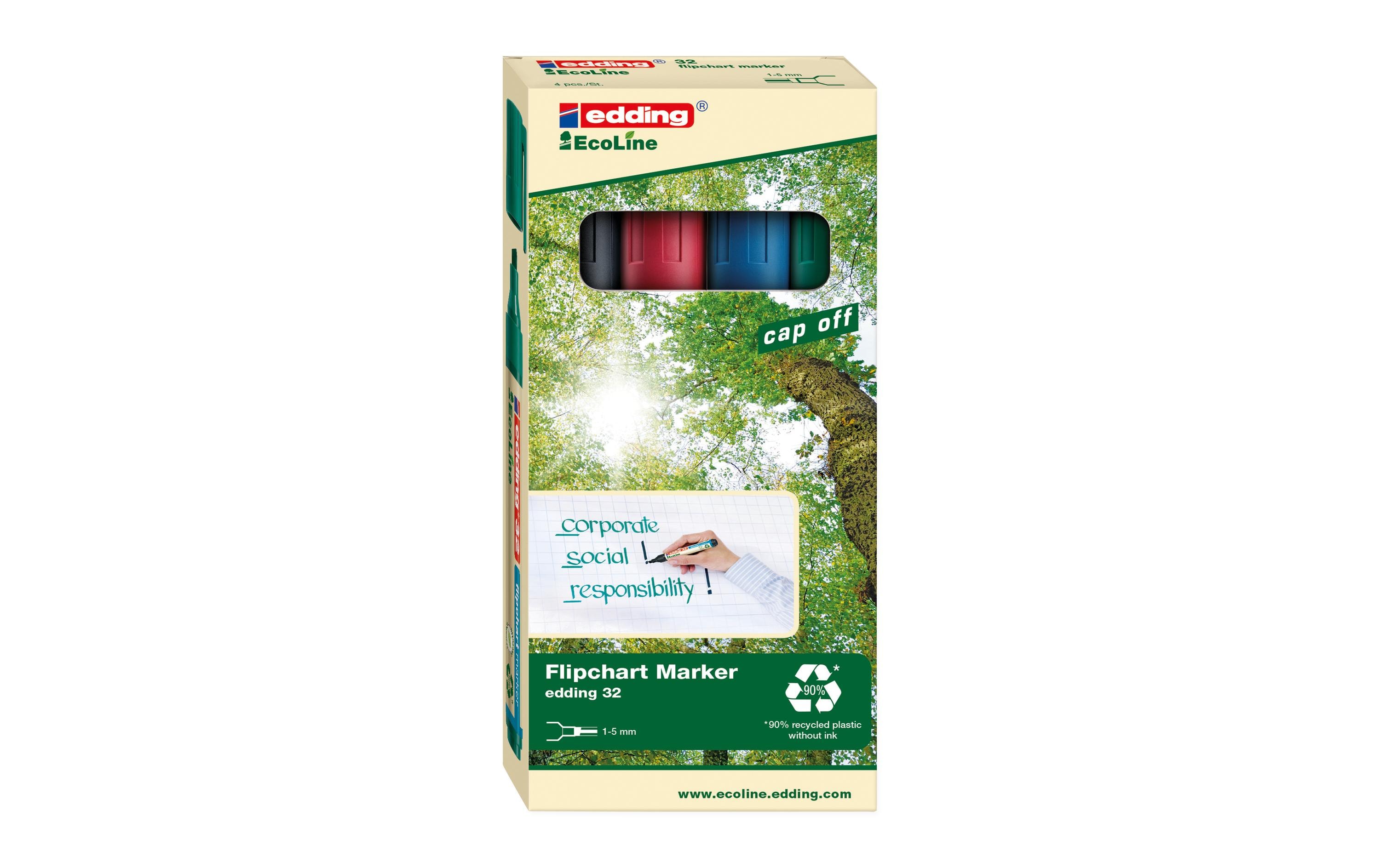 edding Flipchart-Marker 32 EcoLine 4-farbig