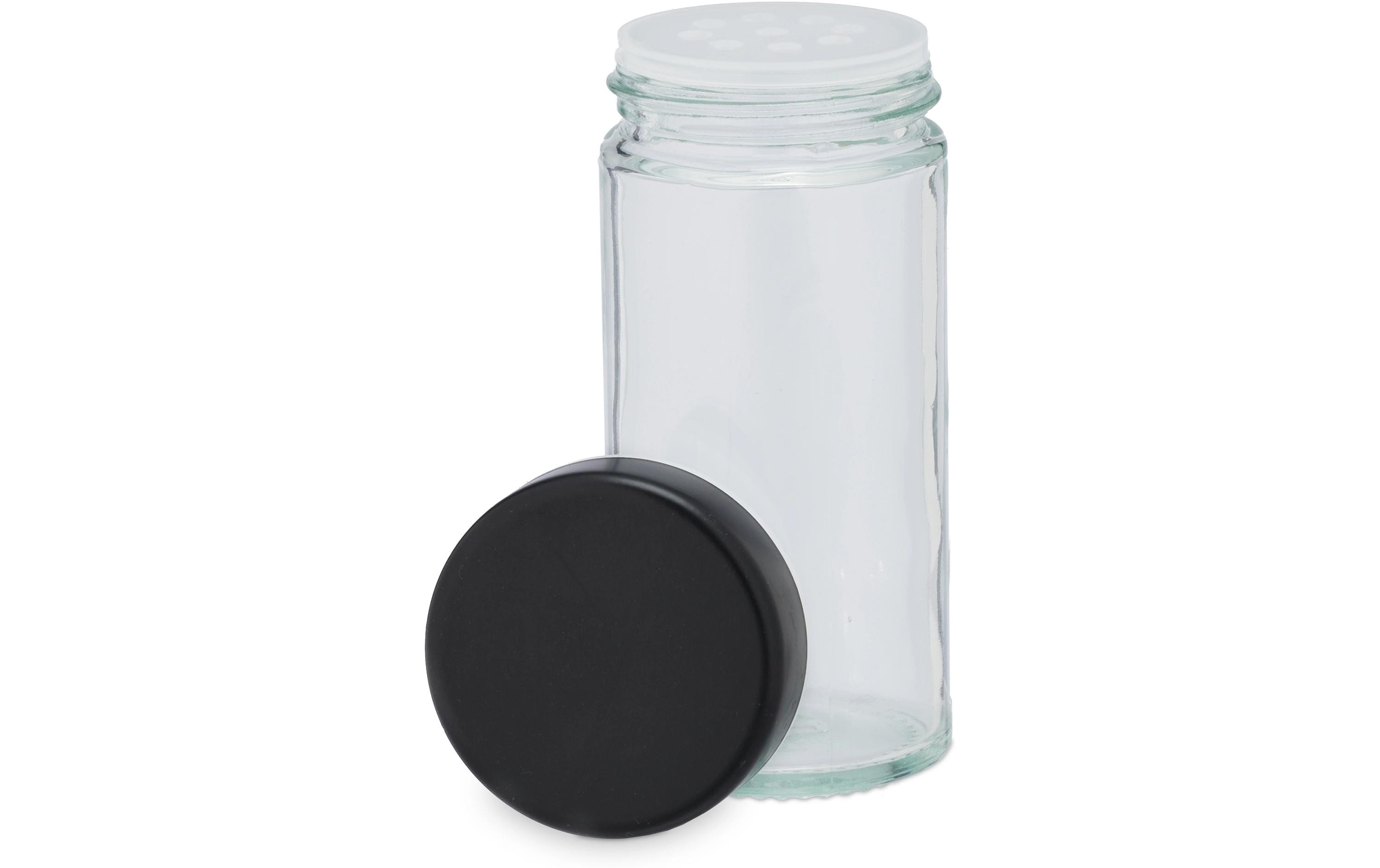 relaxdays Gewürzkarussell 20er Set Schwarz/Transparent