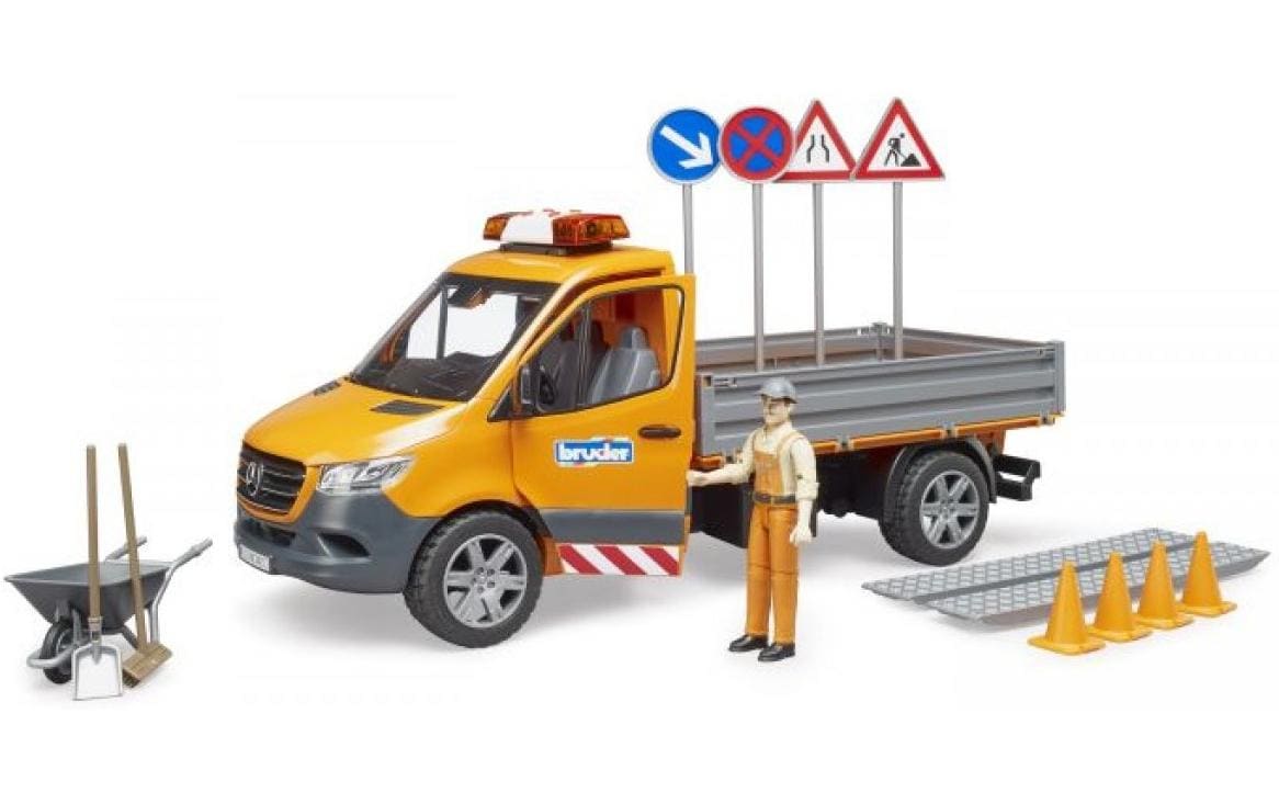 Bruder Spielwaren City MB Sprinter Kommunal mit Fahrer