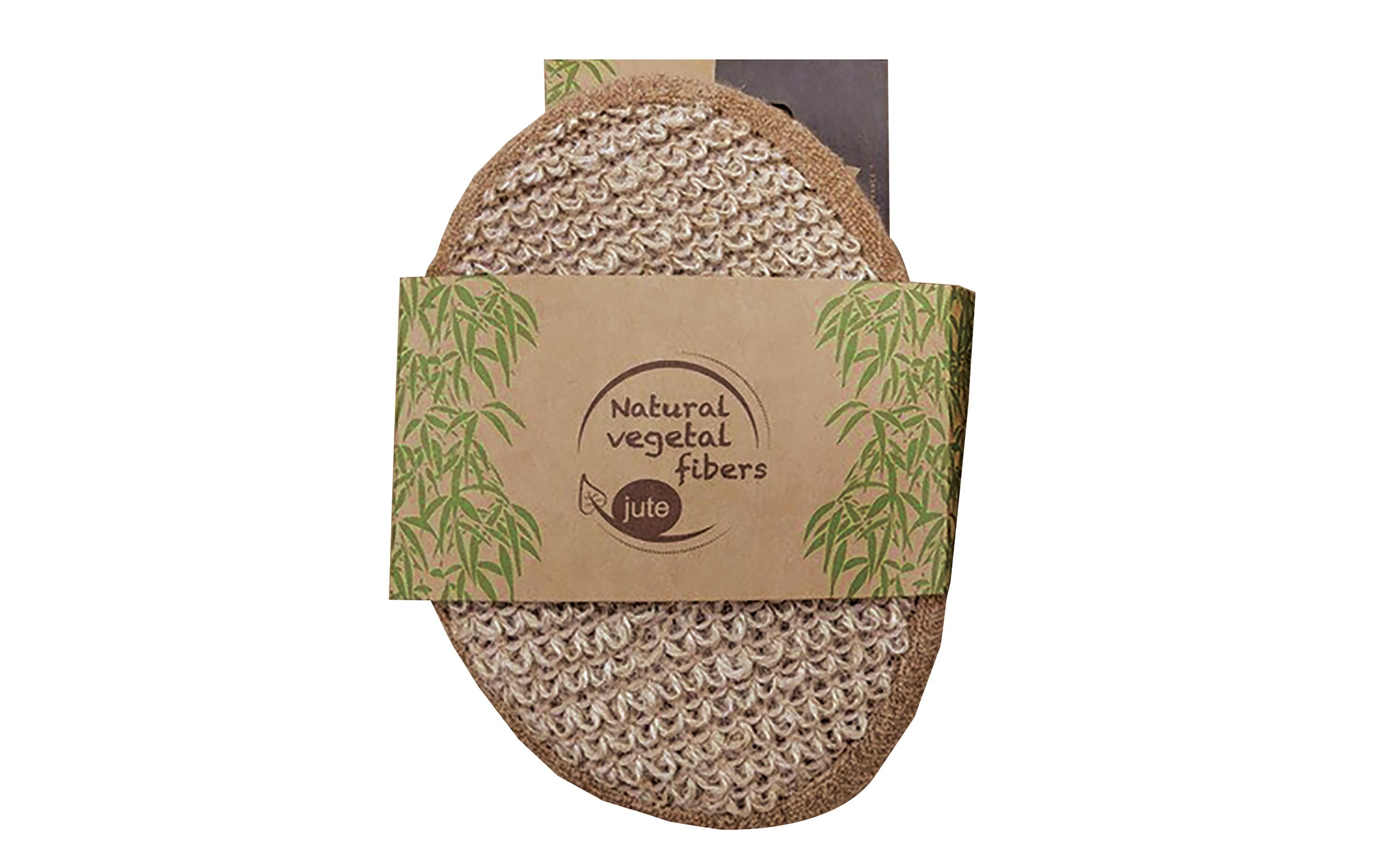 MSV Peelingschwamm aus Jute 17.5 x 10.3 cm, Braun