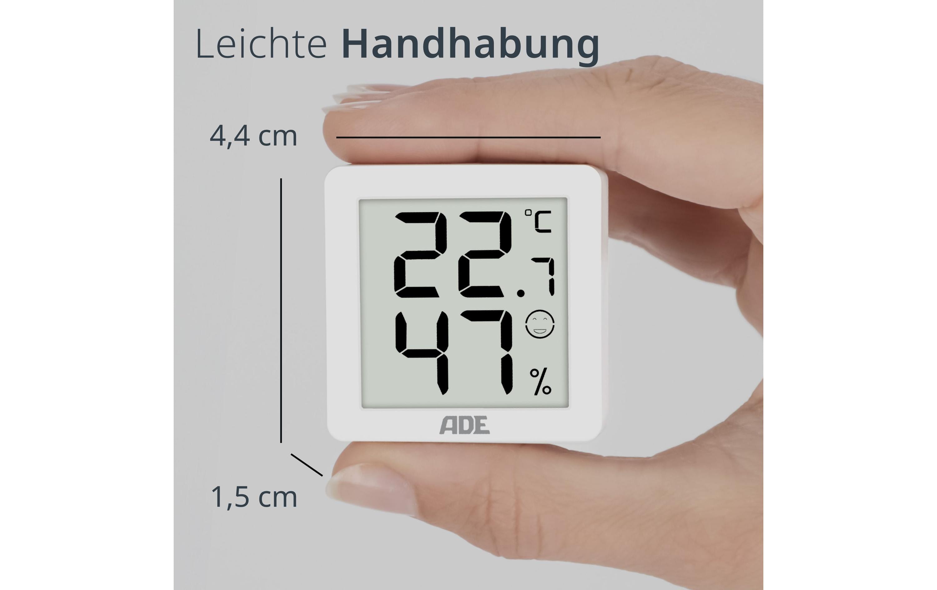 ADE Thermo-/Hygrometer digital 3 Stück, Weiss