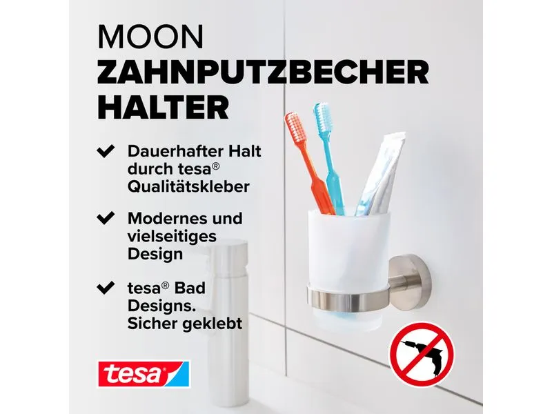 tesa Moon Zahnputzbecher Weiss/Silber tesa Moon Zahnputzbecher Weiss/Silber