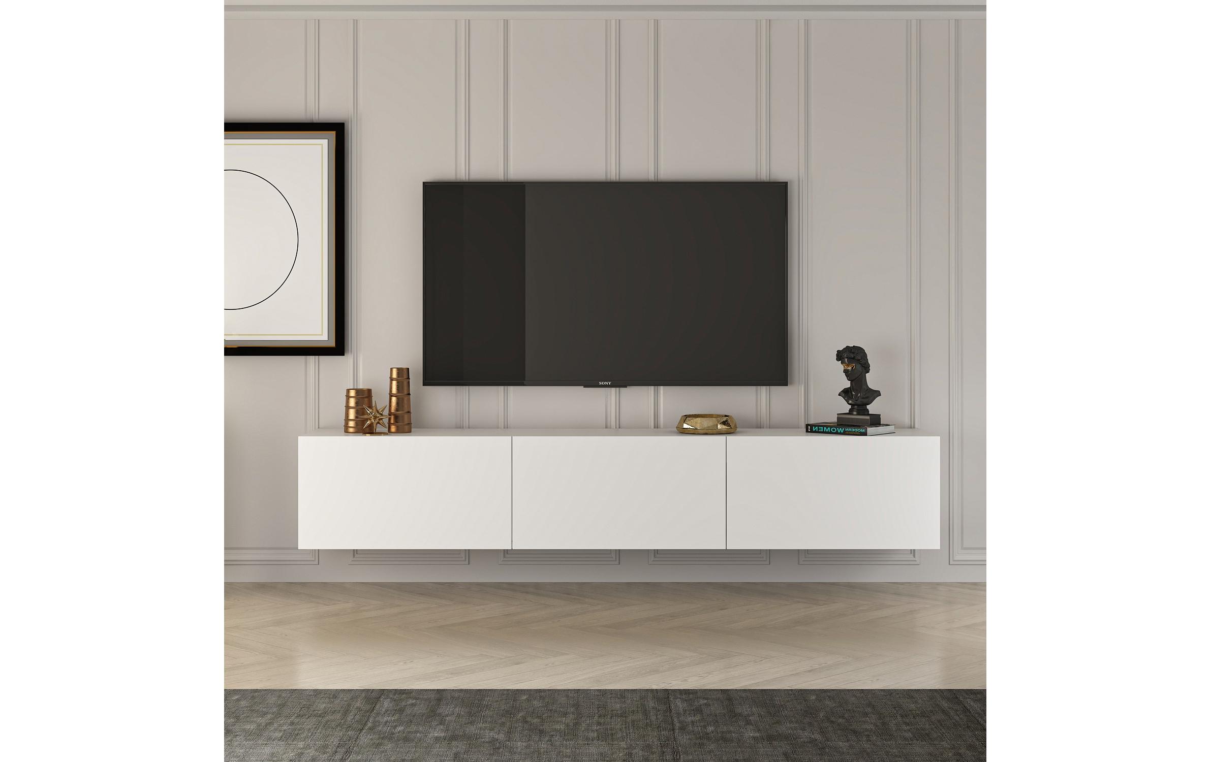 Woody Fashion TV-Möbel West Weiss, 150 x 30 x 32 cm