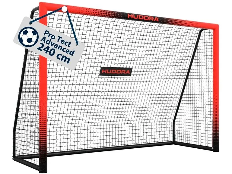 Hudora Fussballtor Pro Tect 240 Advanced schwarz/rot