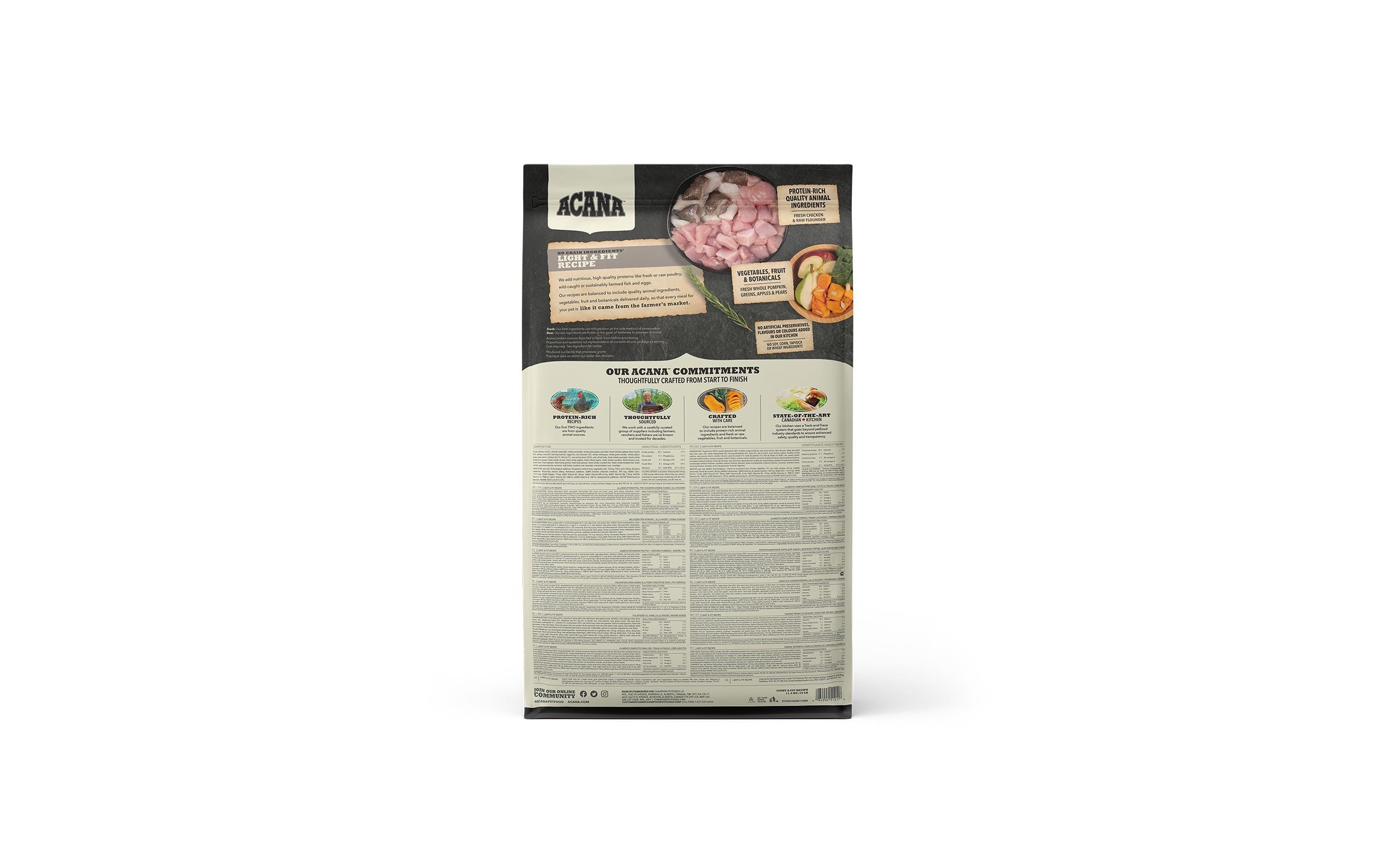 Acana Trockenfutter Light & Fit Recipe, 11.4 kg Acana Trockenfutter Light & Fit Recipe, 11.4 kg