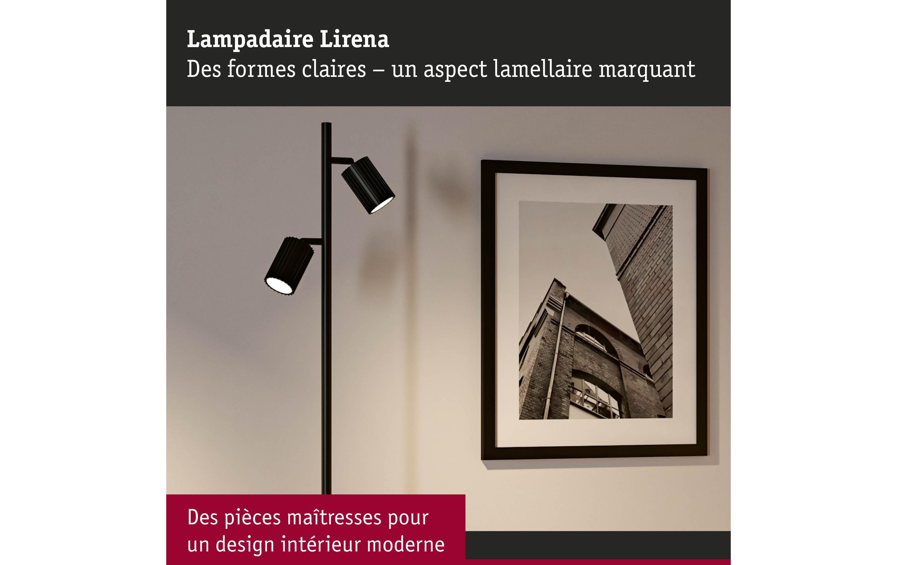 Paulmann Stehleuchte Lirena 1575 mm max. 2 x 7W Schwarz matt