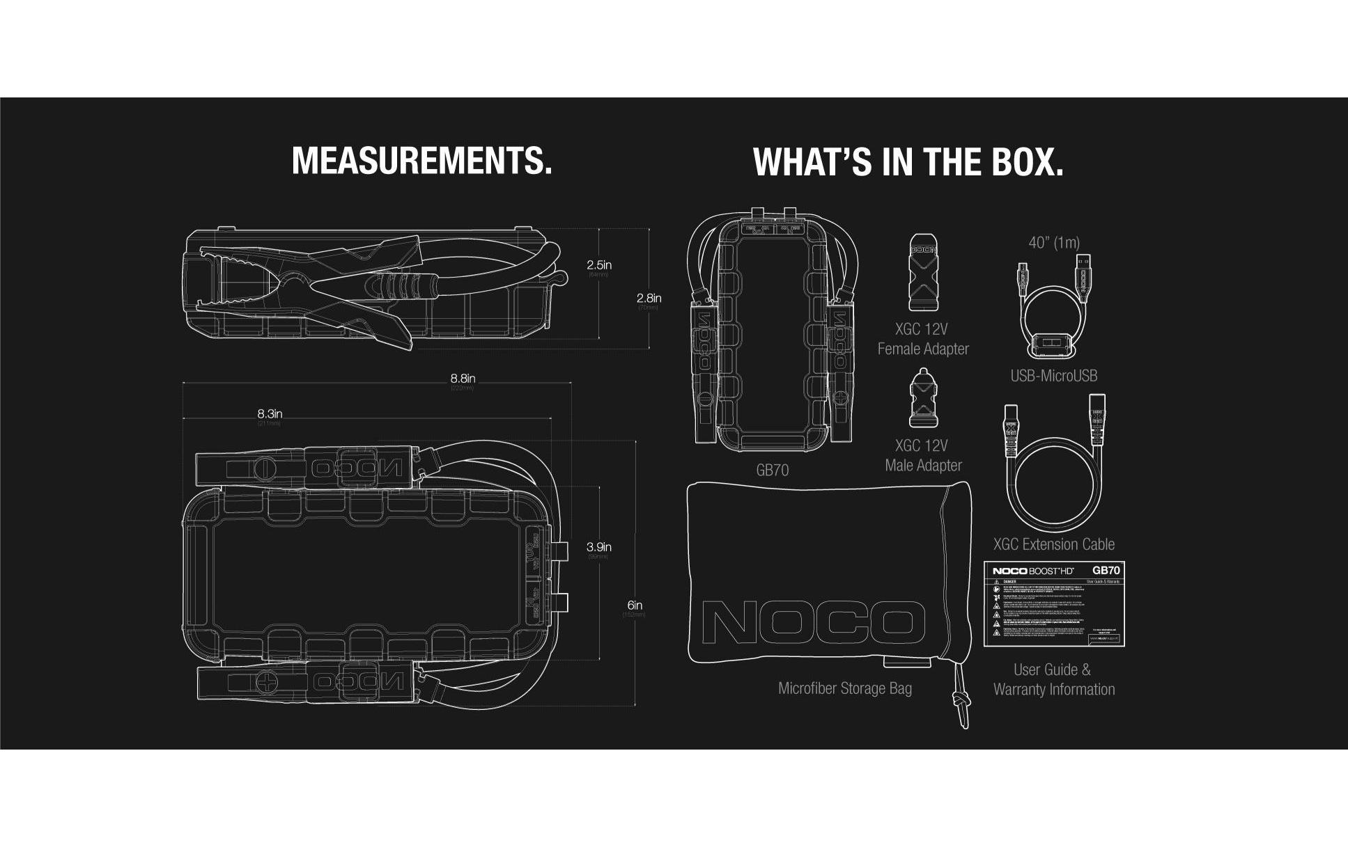 Noco Starterbatterie mit Ladefunktion GB70 12 V 2000A