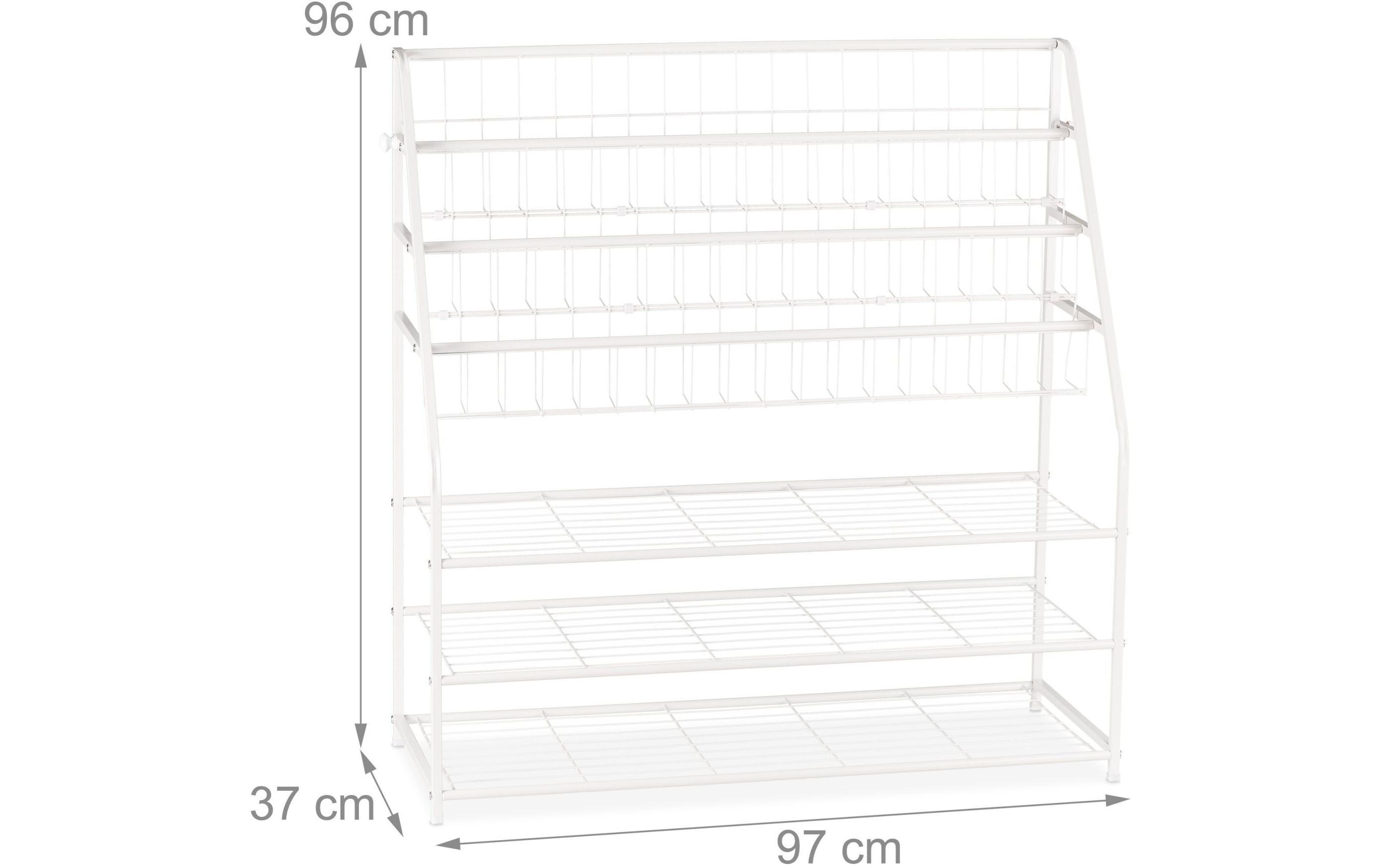 relaxdays Zeitungsständer 96 x 97 x 37 cm Weiss relaxdays Zeitungsständer 96 x 97 x 37 cm Weiss