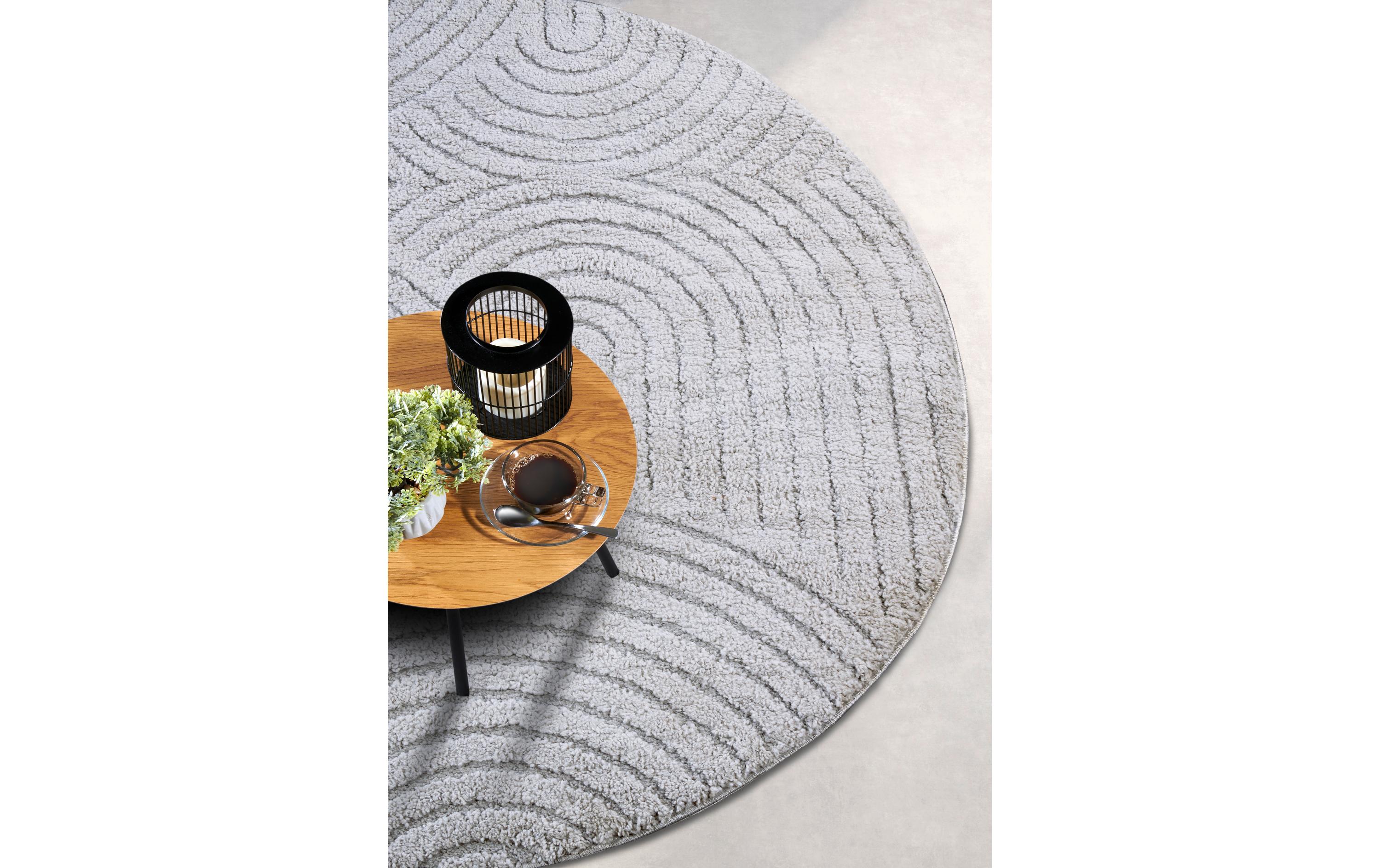 Elle Decoration Teppich Panglao Ø 160 cm, Light Grey