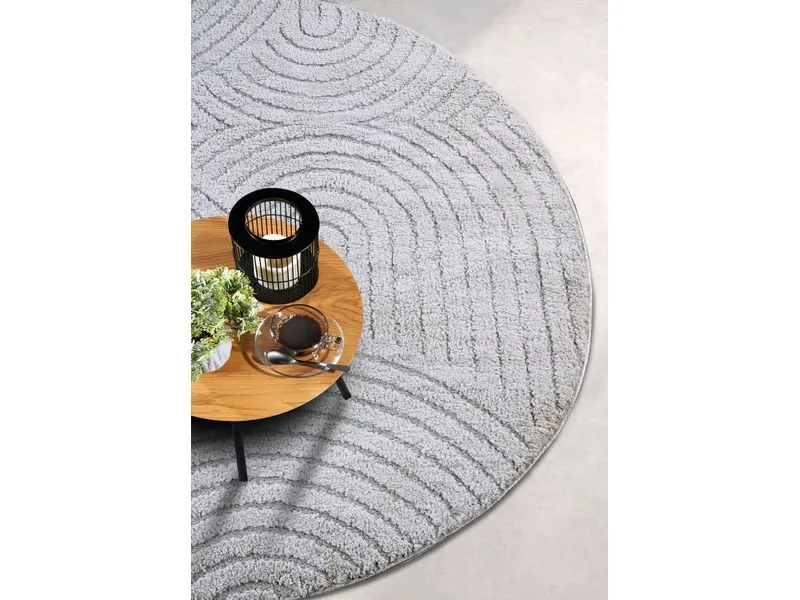 Elle Decoration Teppich Panglao Ø 160 cm, Light Grey