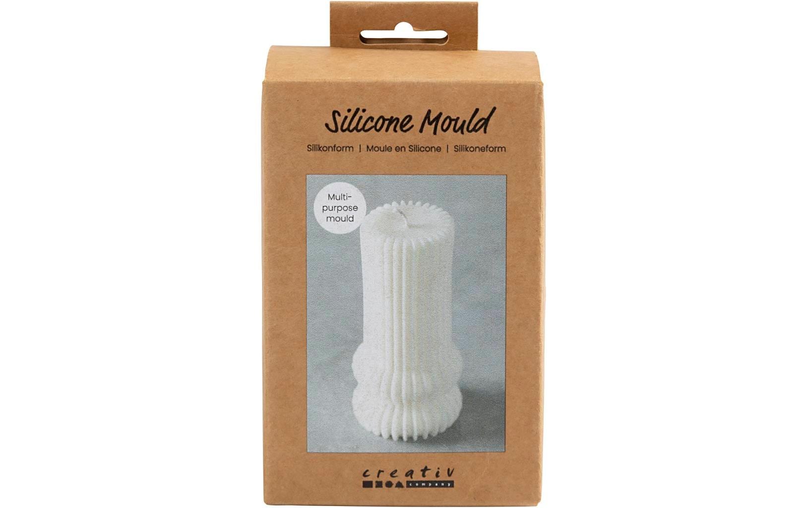 Creativ Company Kerzengiessform Silikon gerippter Zylinder mit Bogen