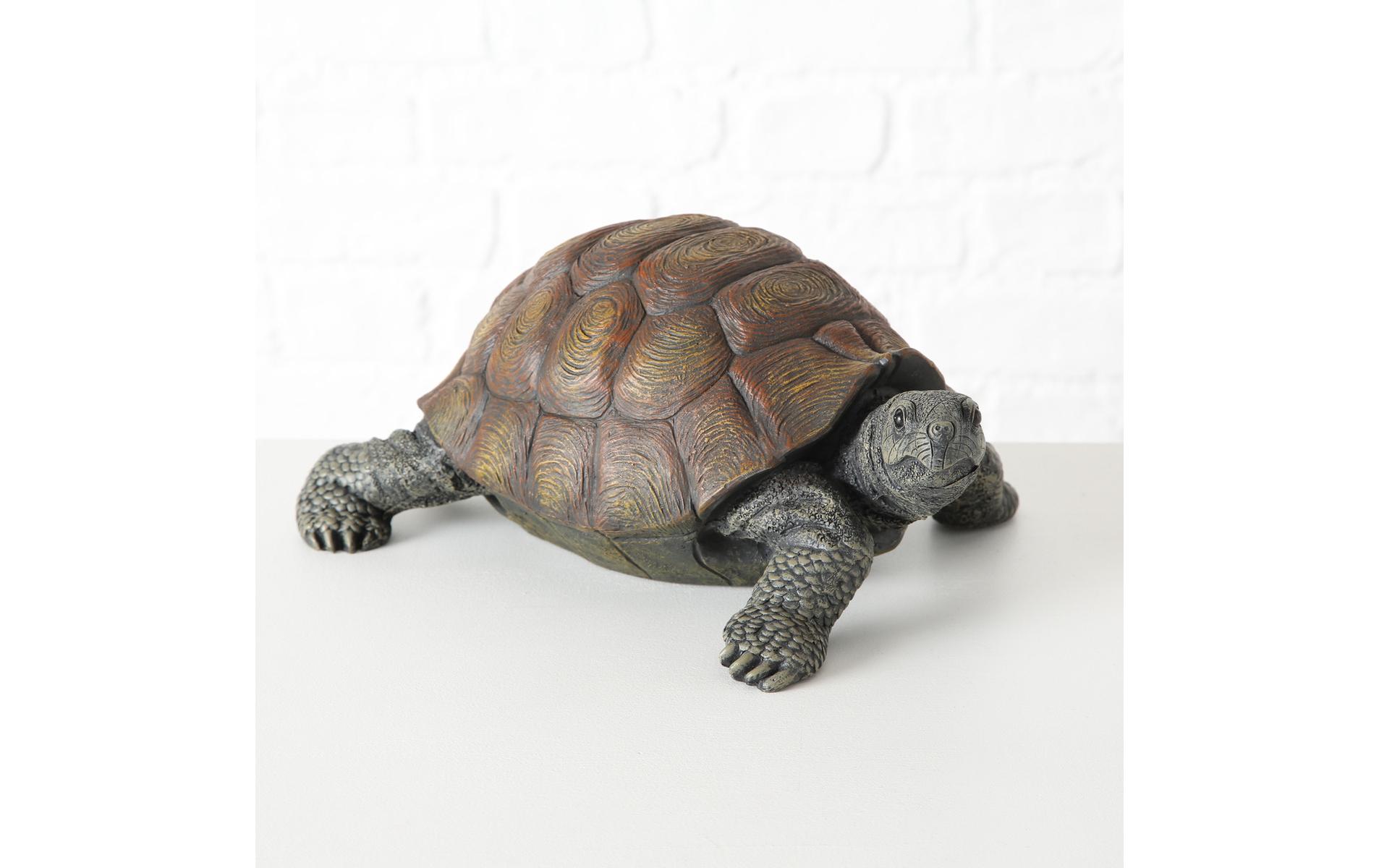 Boltze Aufsteller Slomo Schildkröte 25 cm x 14 cm, Braun/Grau