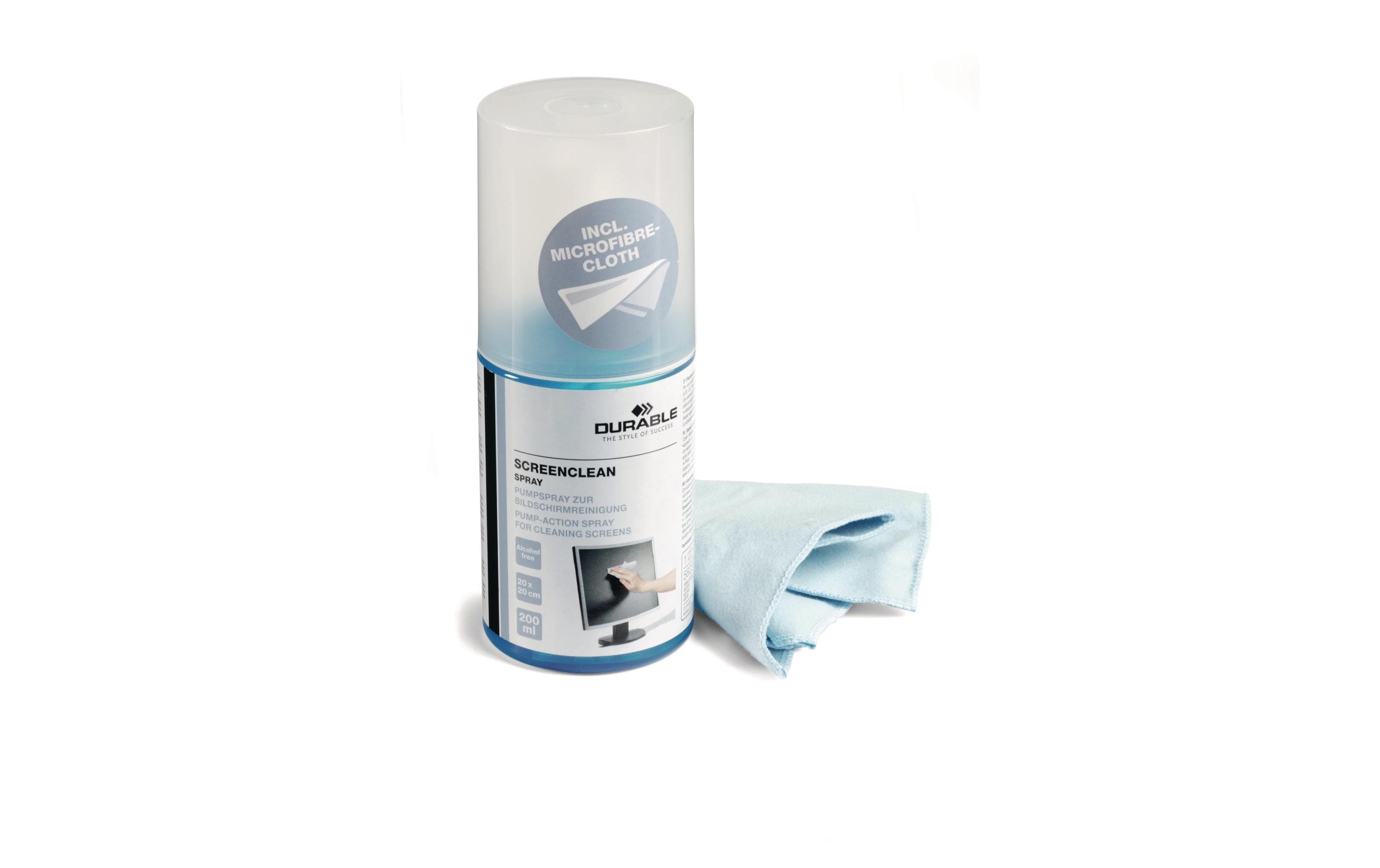 DURABLE Reinigungsspray und Tuch Screenclean 200 ml DURABLE Reinigungsspray und Tuch Screenclean 200 ml