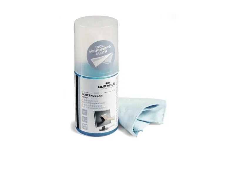 DURABLE Reinigungsspray und Tuch Screenclean 200 ml DURABLE Reinigungsspray und Tuch Screenclean 200 ml