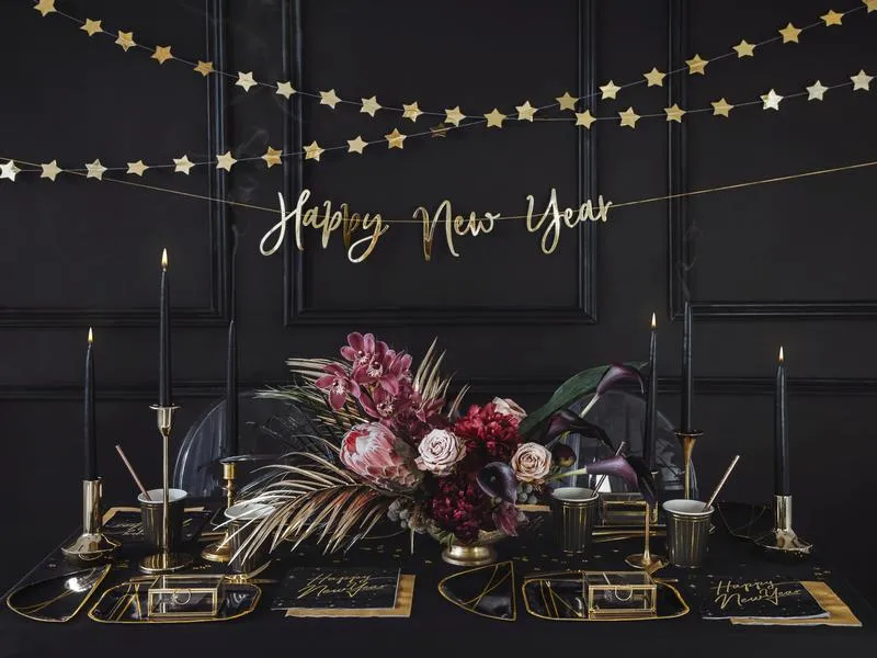 Partydeco Girlande Happy New Year 66 x 18 cm, Gold Partydeco Girlande Happy New Year 66 x 18 cm, Gold