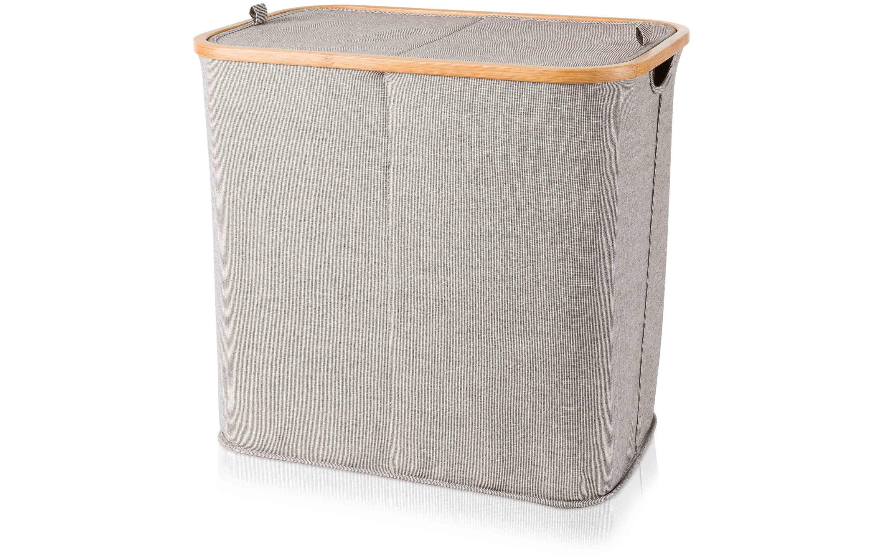 Möve Wäschekorb Bamboo 89 l, Grau