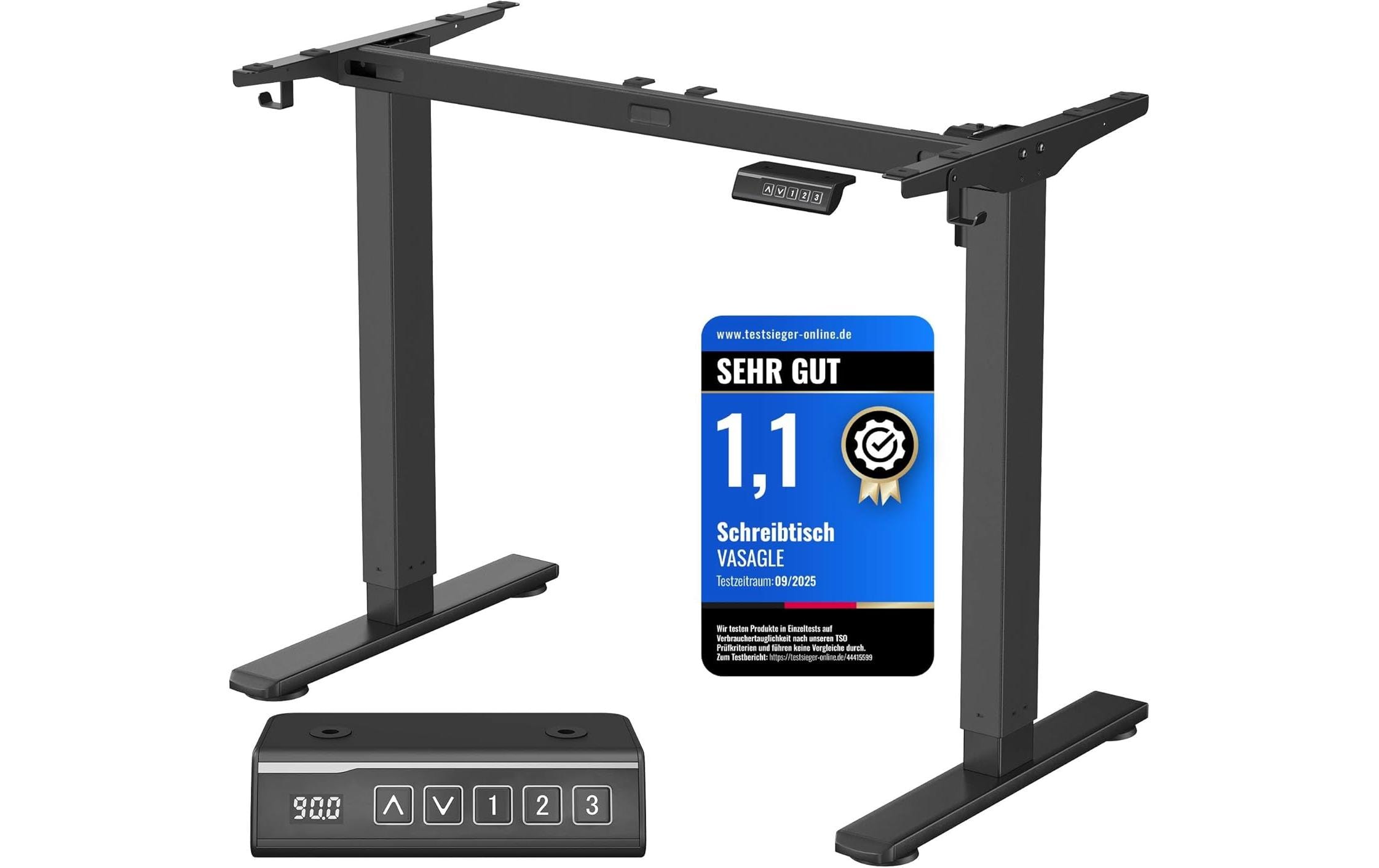 Songmics Tischgestell ohne Platte 72-120 cm, Schwarz