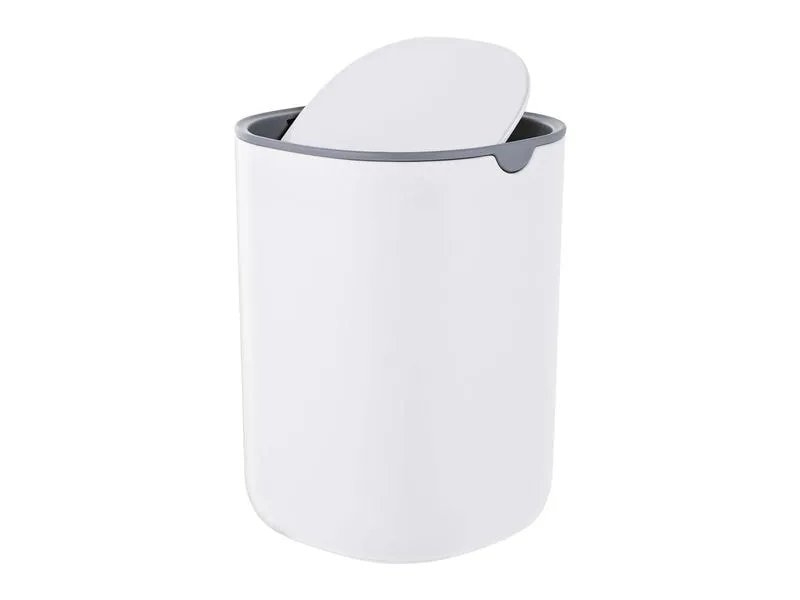 relaxdays Tischabfalleimer 1.5 l, Grau/Weiss