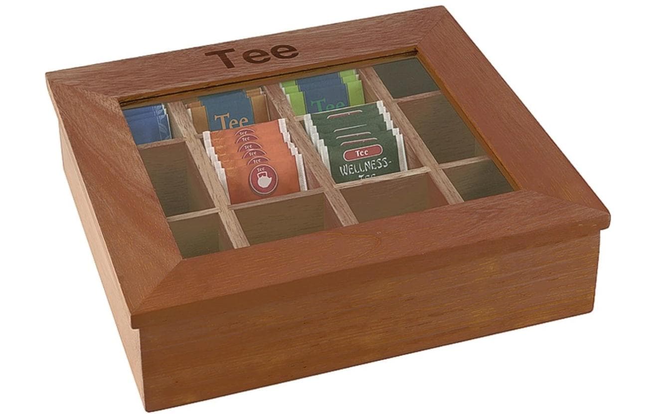 APS Teebox mit 12 Kammern Dunkelbraun