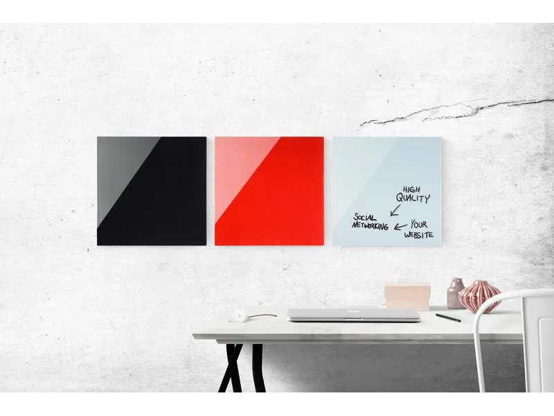 Bi-Office Magnethaftendes Glassboard 38 cm x 38 cm, Weiss Bi-Office Magnethaftendes Glassboard 38 cm x 38 cm, Weiss