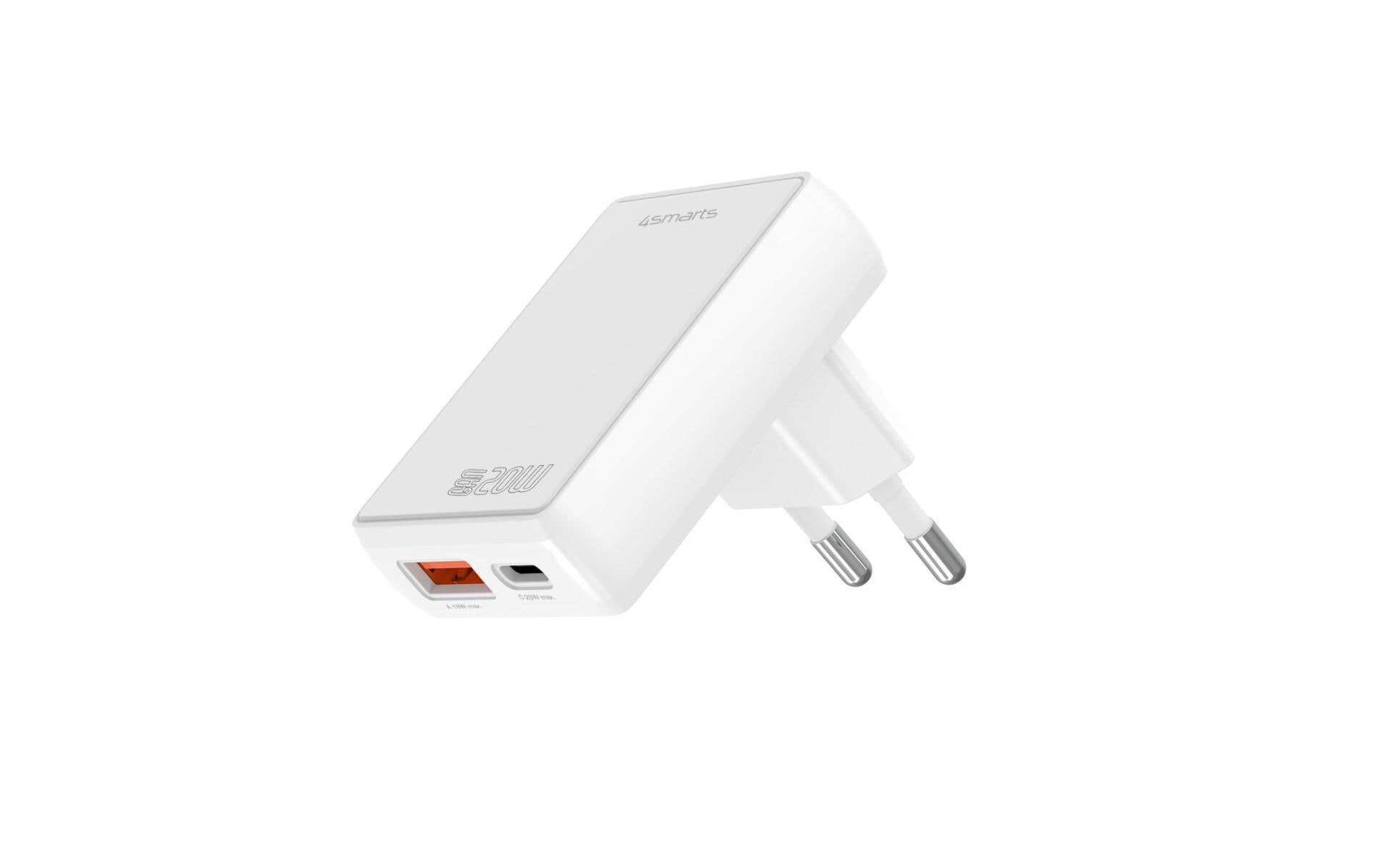 4smarts USB-Wandladegerät FlatPlug Duos Weiss